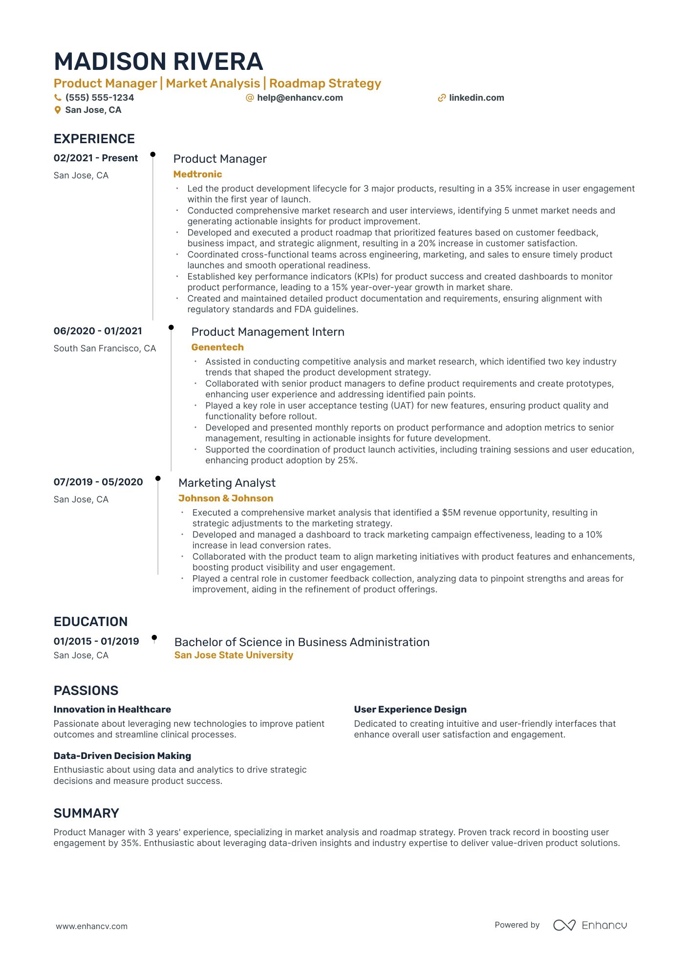 Waterfall Project Manager resume example