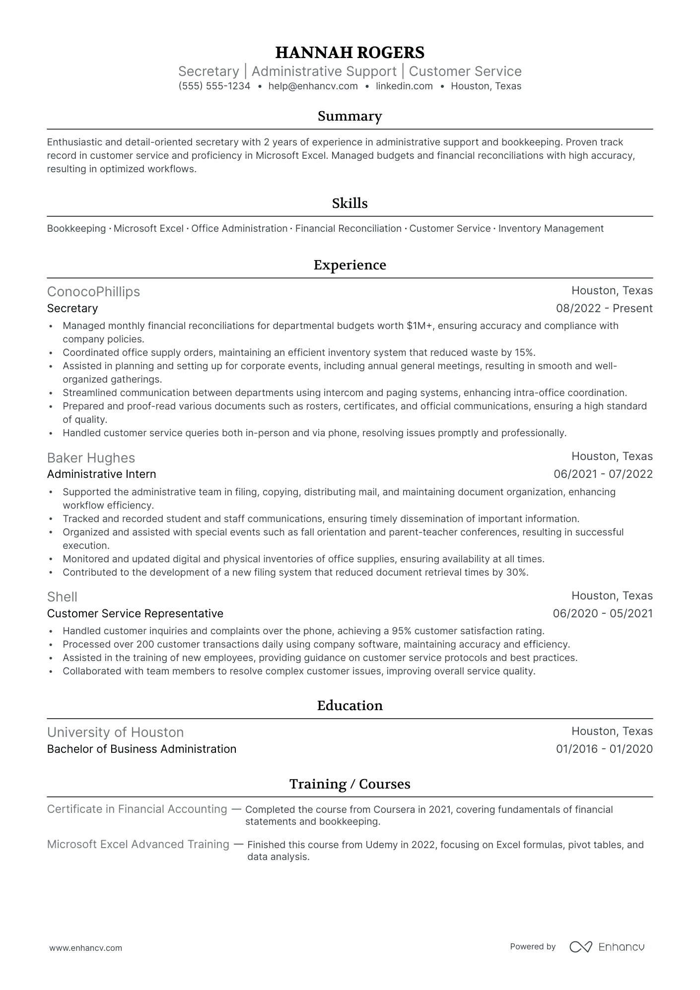 Secretary Treasurer Resume Example Resume Example