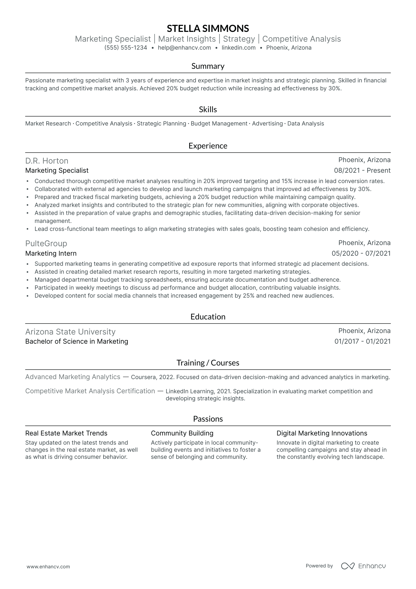 Strategic Marketing Manager resume example