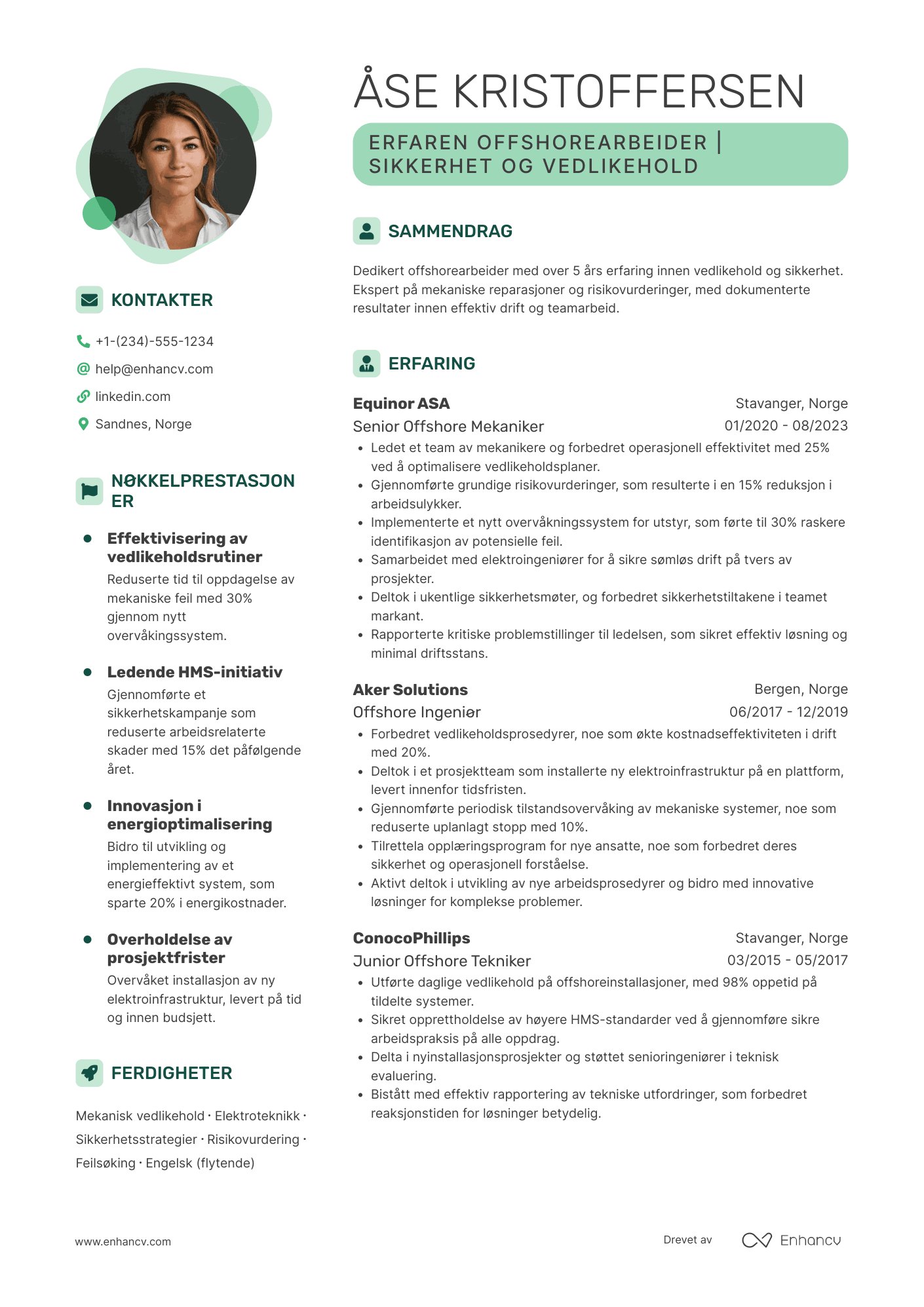 Offshorearbeider CV