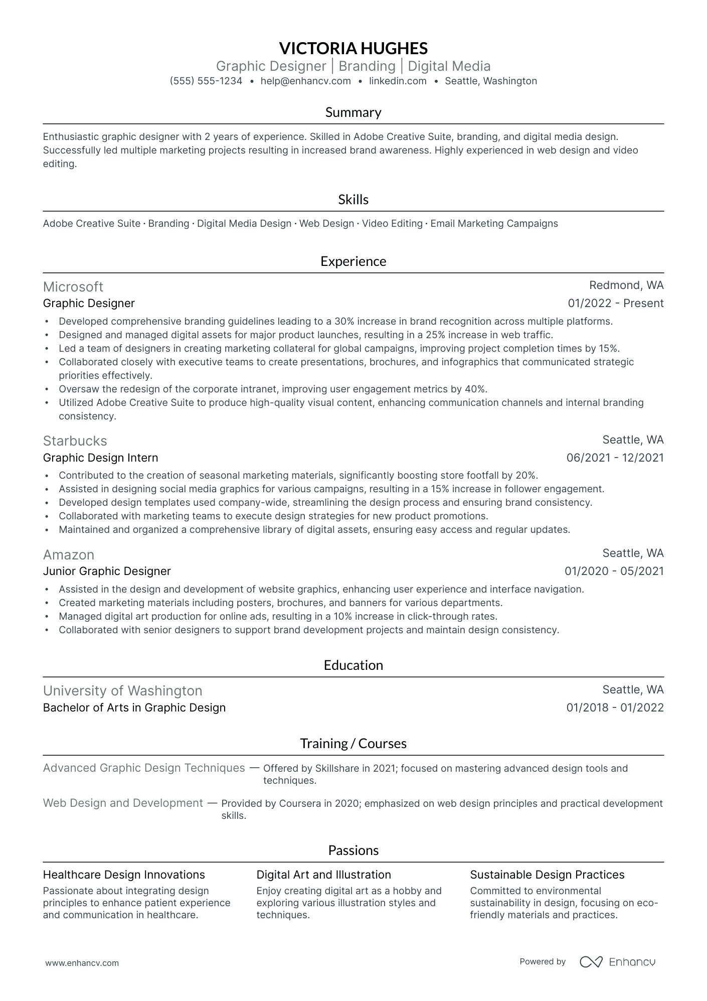 Senior Graphic Designer resume example