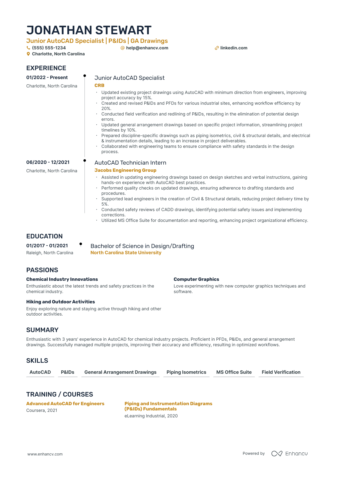 Senior Drafter resume example