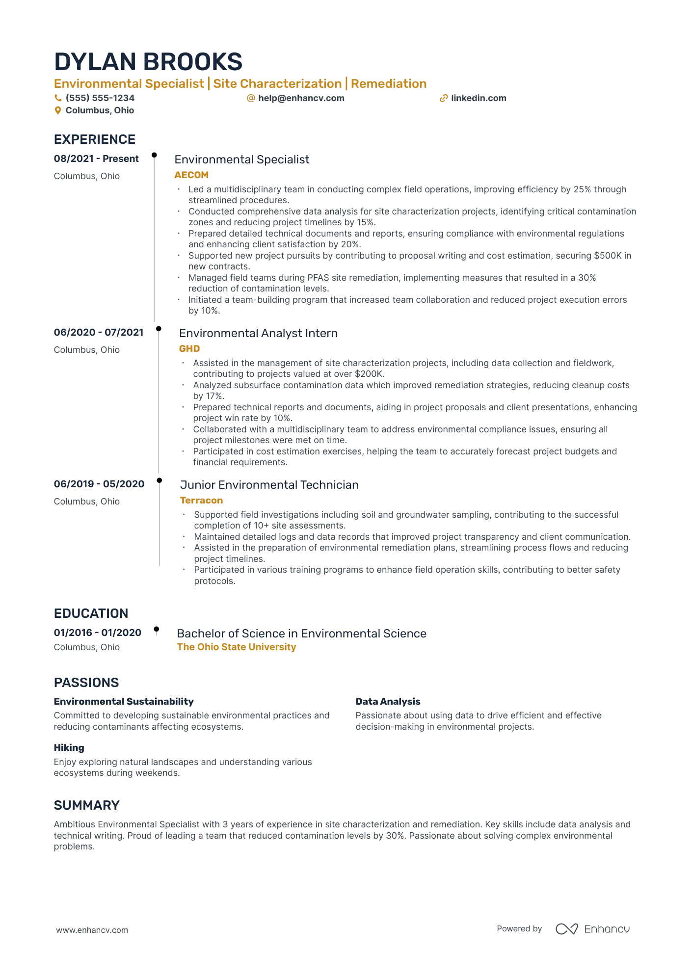 Environmental Project Manager Resume Example Resume Example