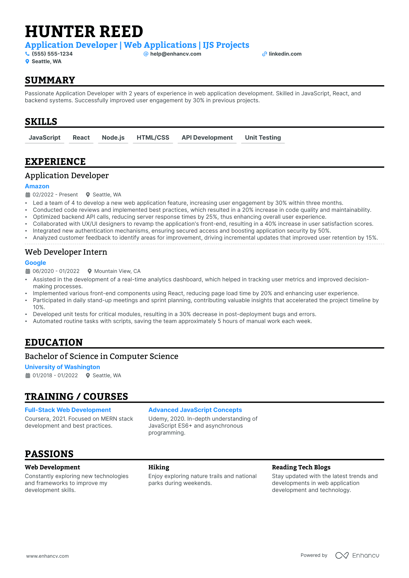 Java Application Developer resume example