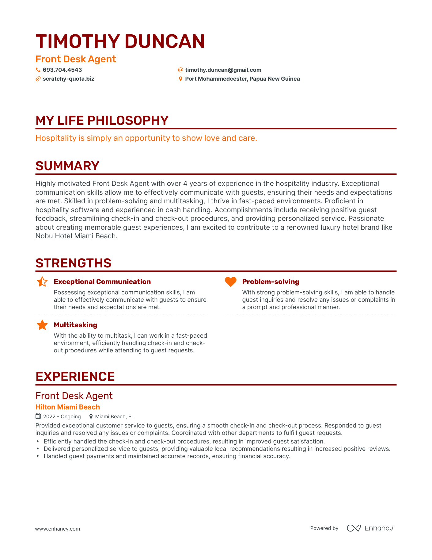 3 Front Desk Agent Resume Examples & How-To Guide for 2024