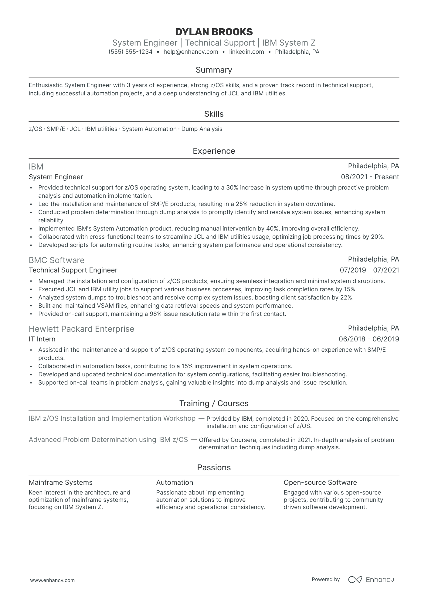 Industrial Systems Engineer resume example