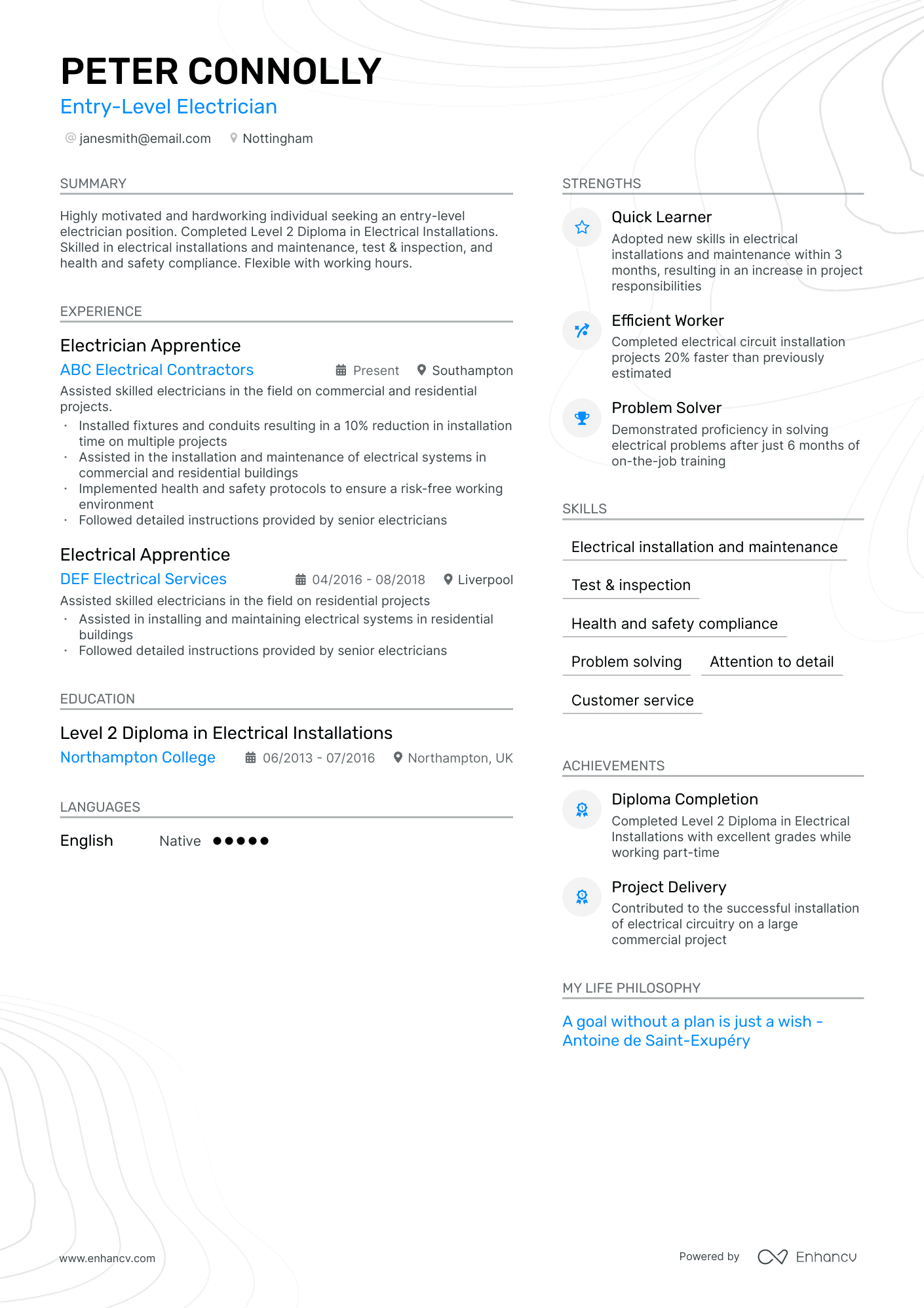 3 Electrician CV Examples For 2024   Image 