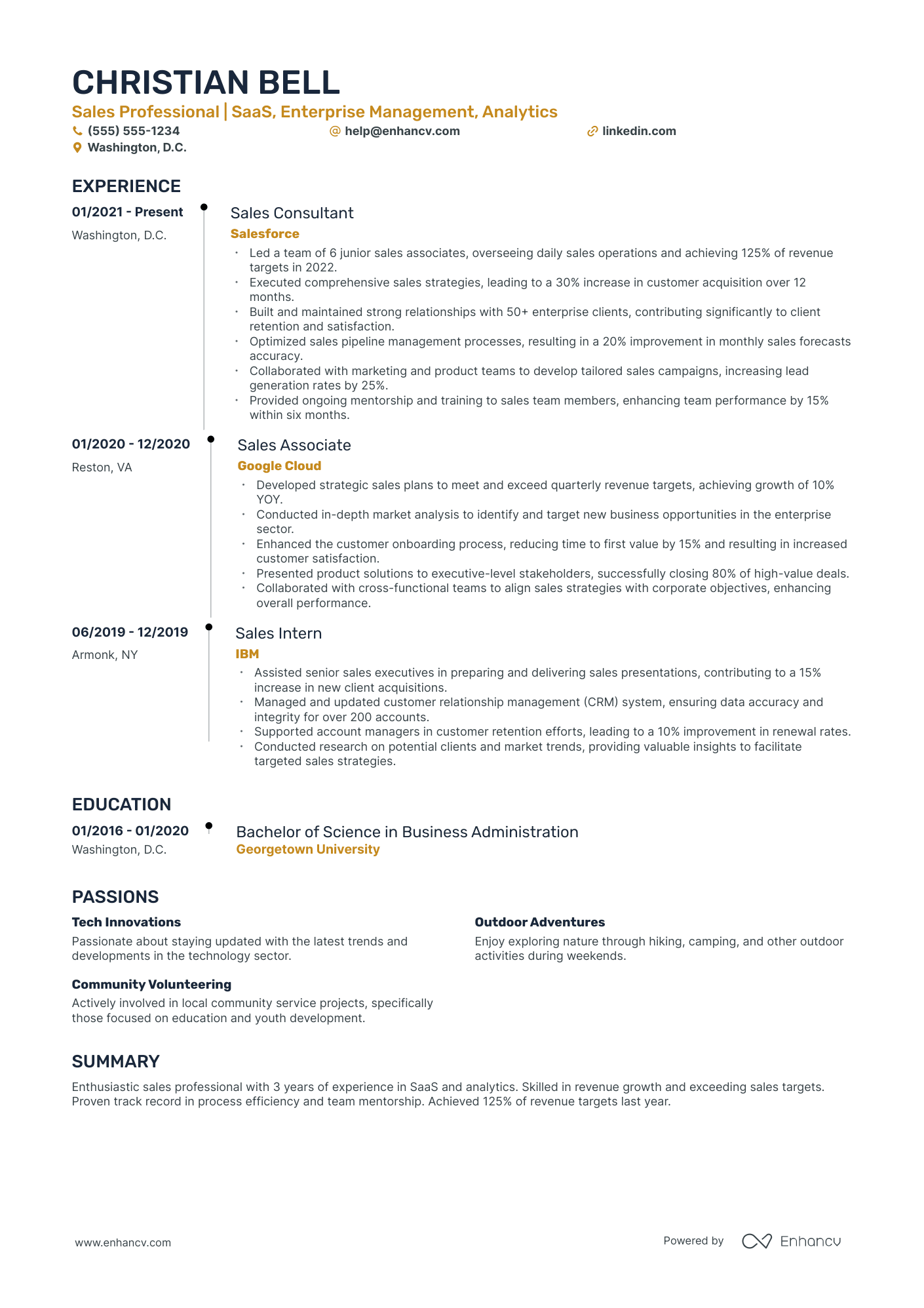 Regional Sales Director resume example