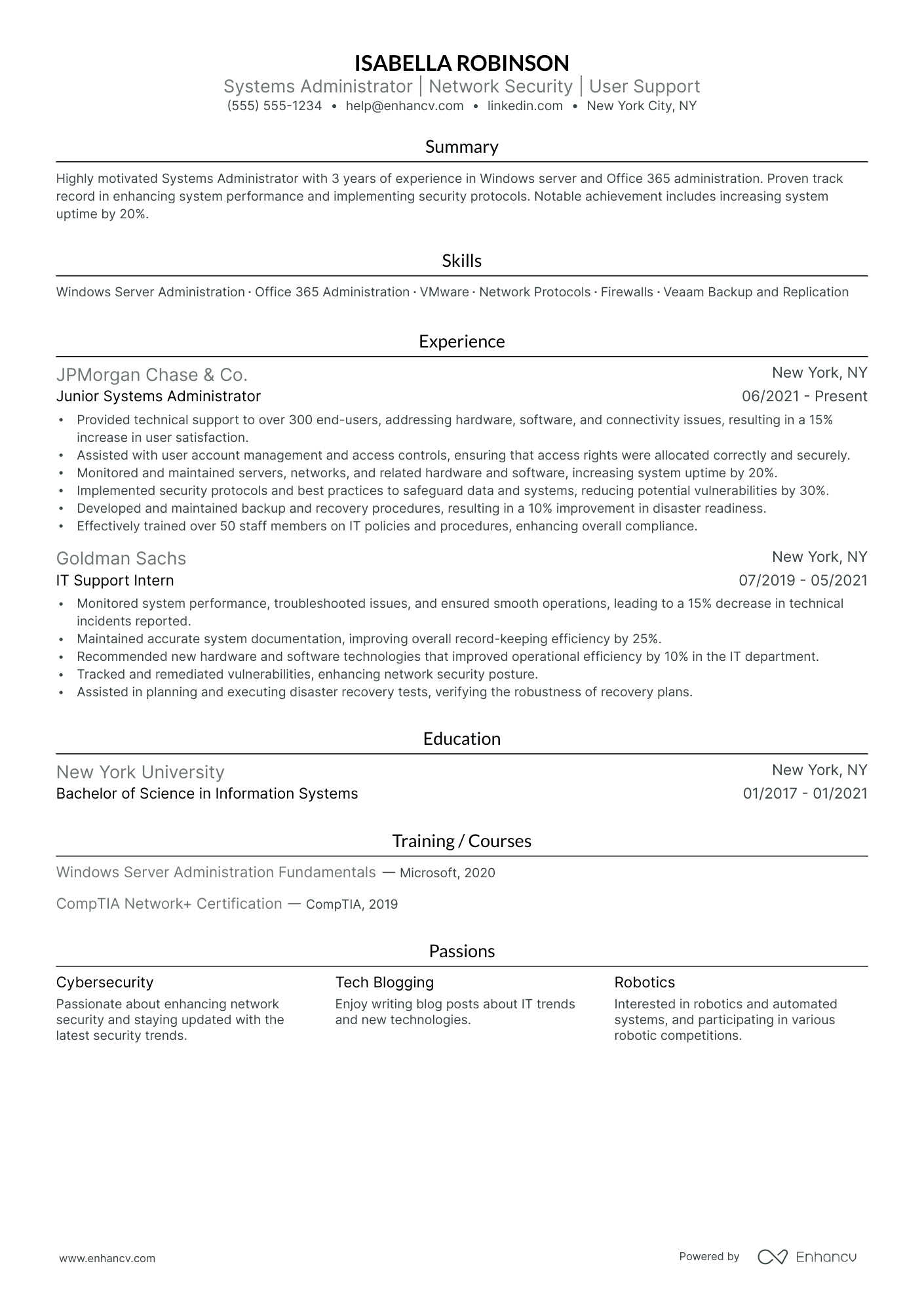 Virtualization System Administrator resume example