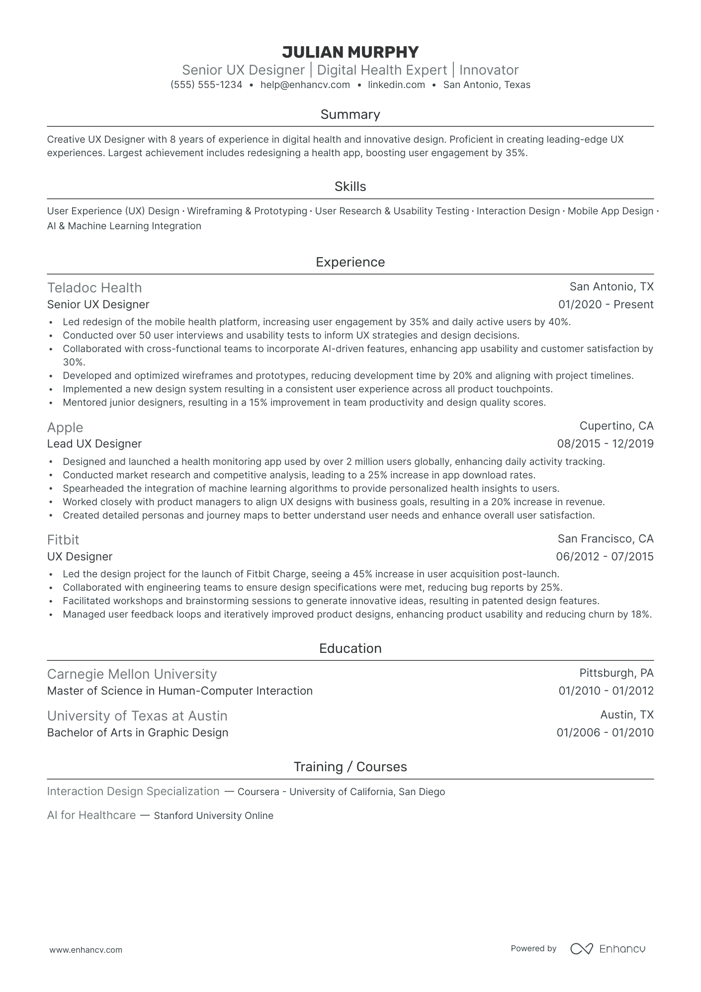 Junior UX Designer Resume Example Resume Example