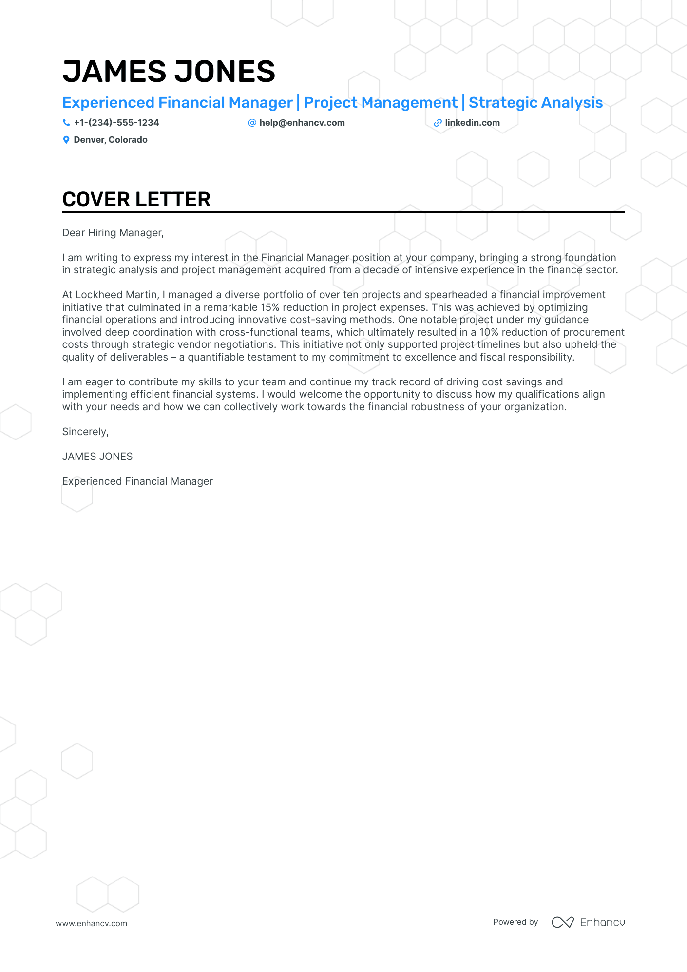 Customer Account Manager cover letter