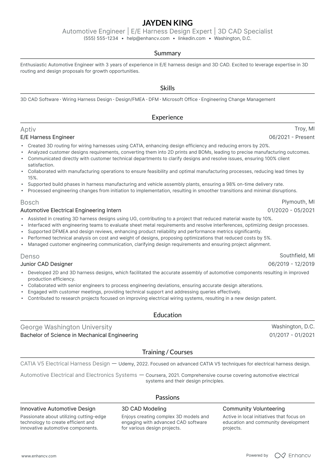 Automotive Design Engineer Resume Example Resume Example