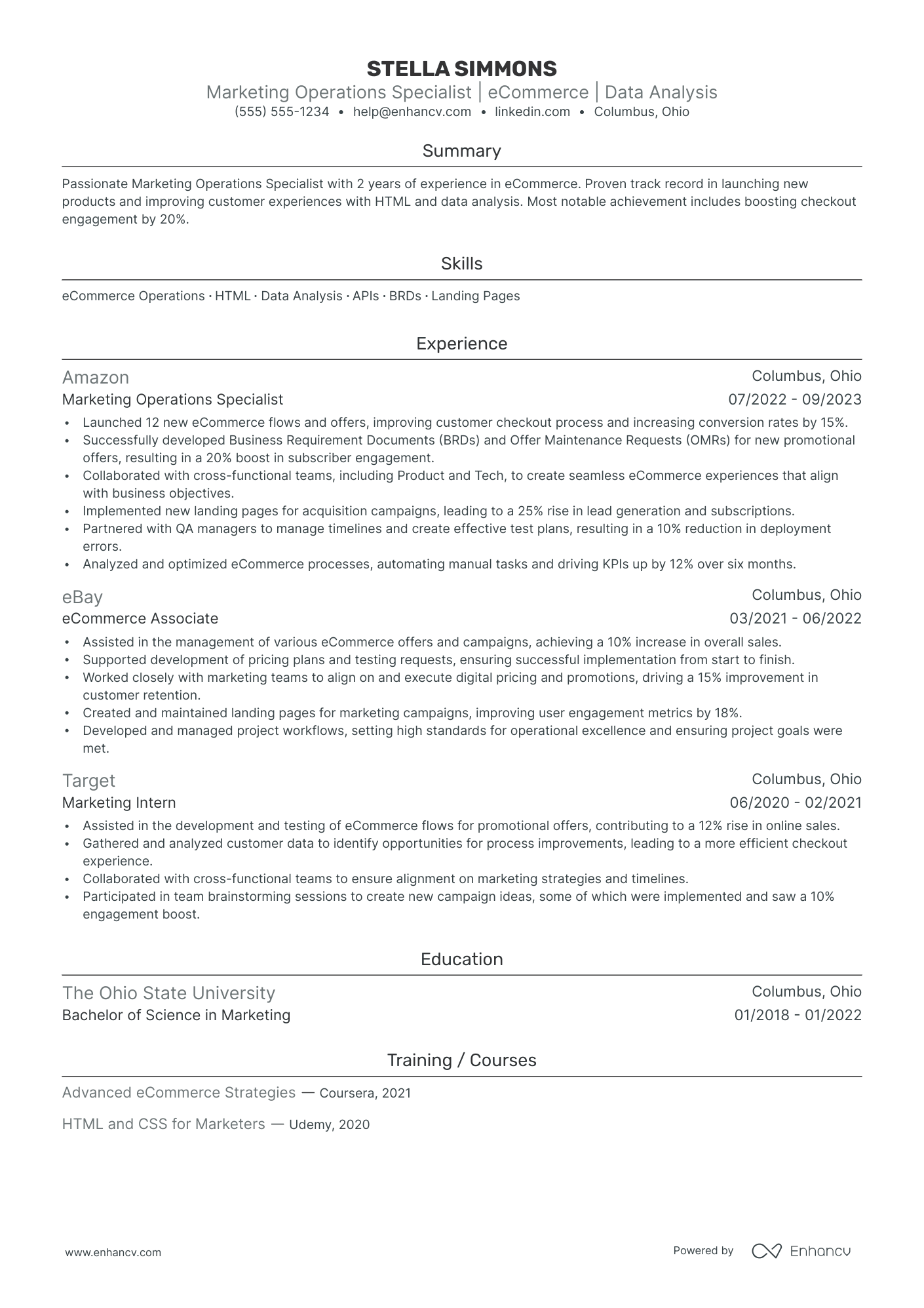 Ecommerce Operations Manager Resume Example Resume Example