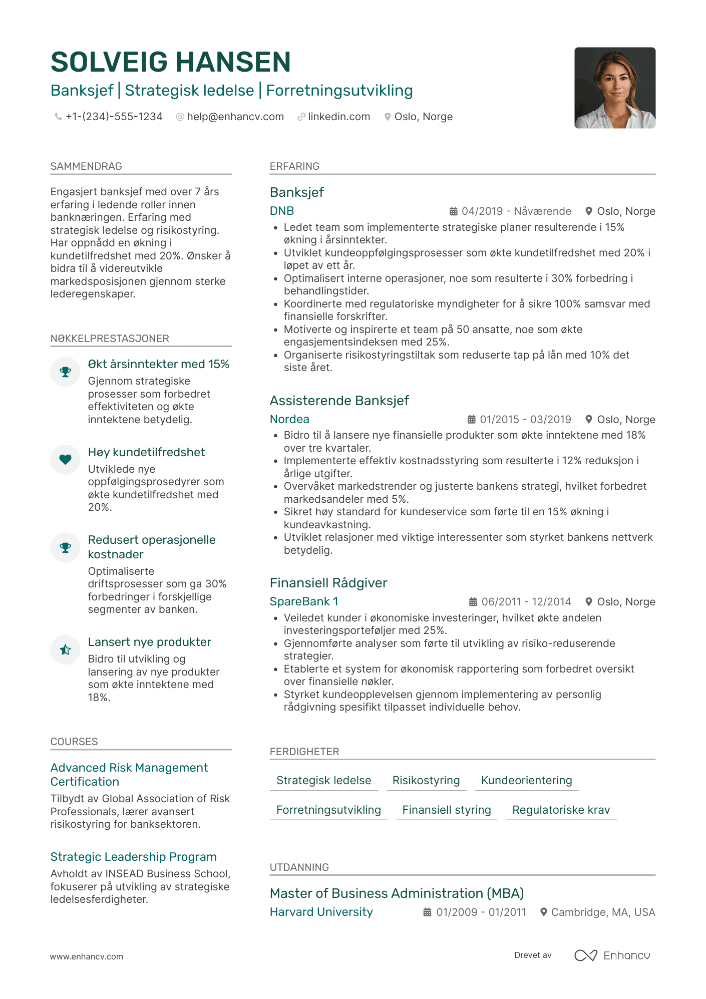 Banksjef CV