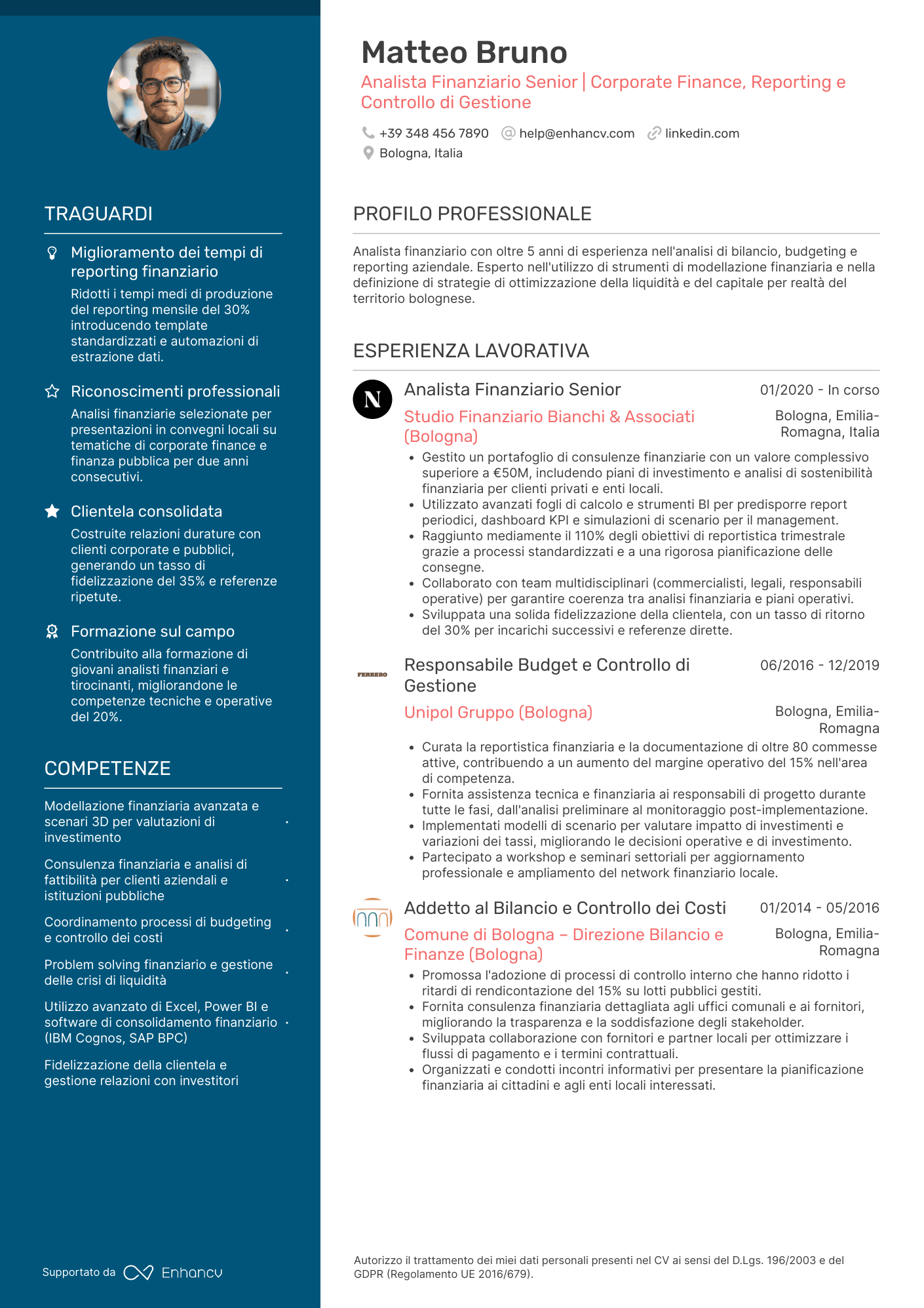 Curato — Modelli di CV gratuiti