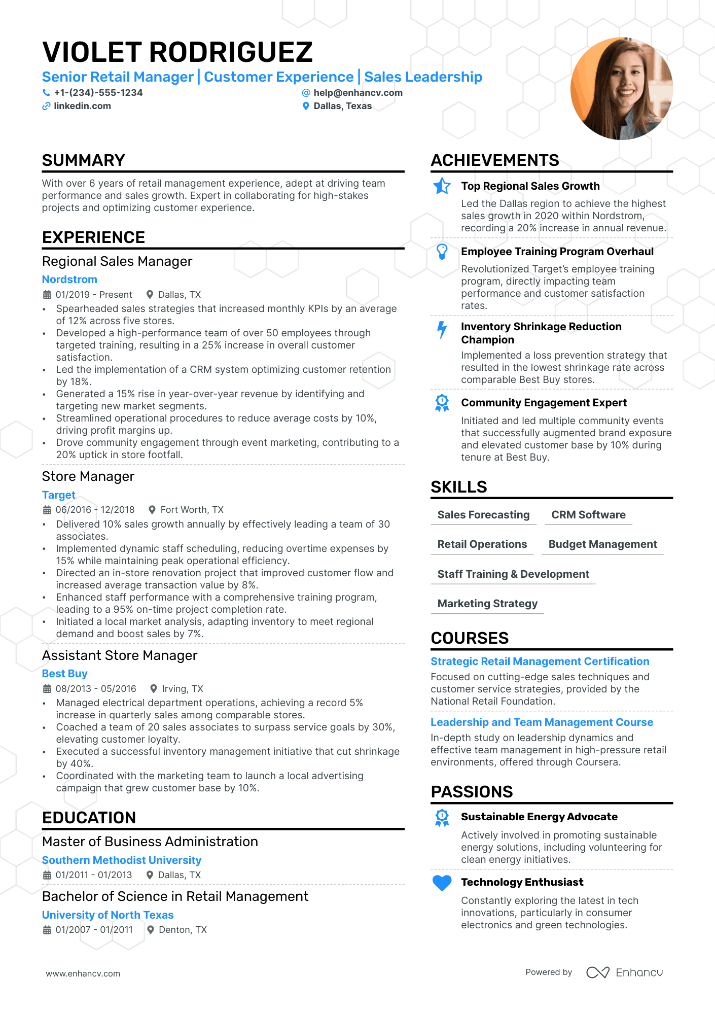 Customer Experience Manager resume example