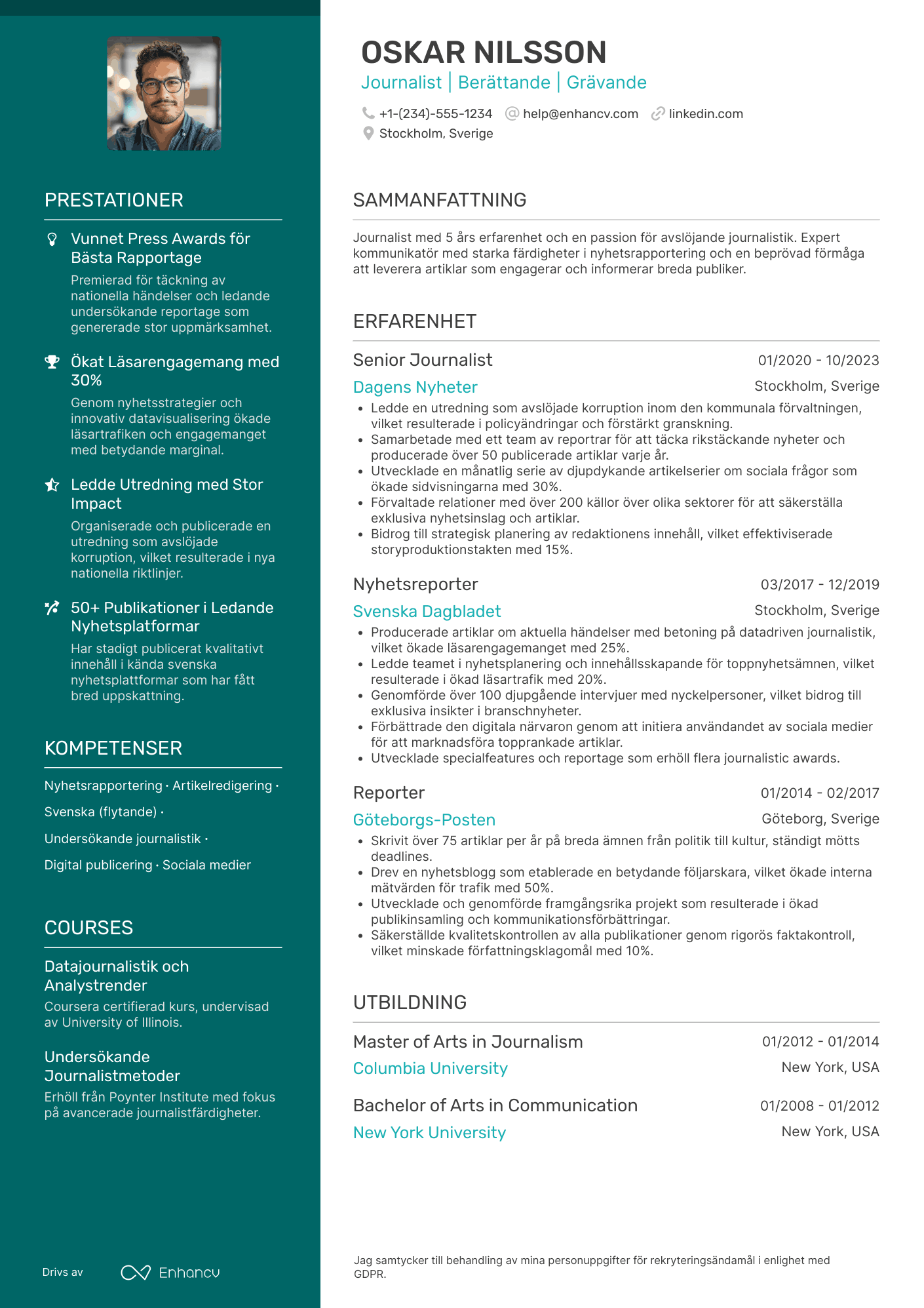 Journalist CV