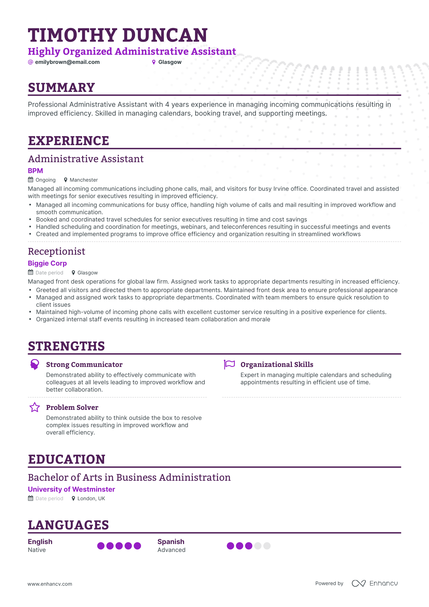 3 Administrative Assistant Cv Examples For 2023