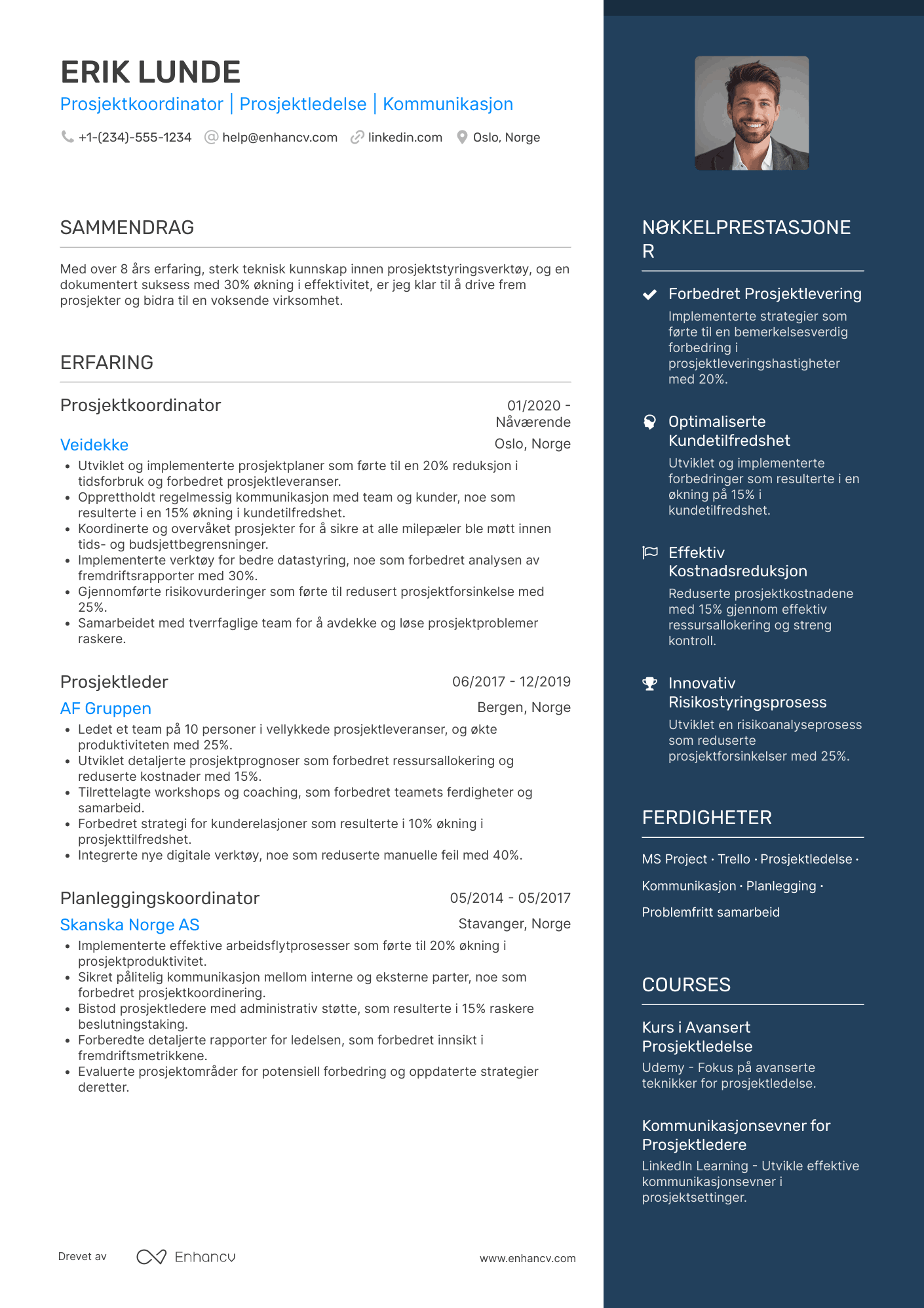 Prosjektkoordinator CV