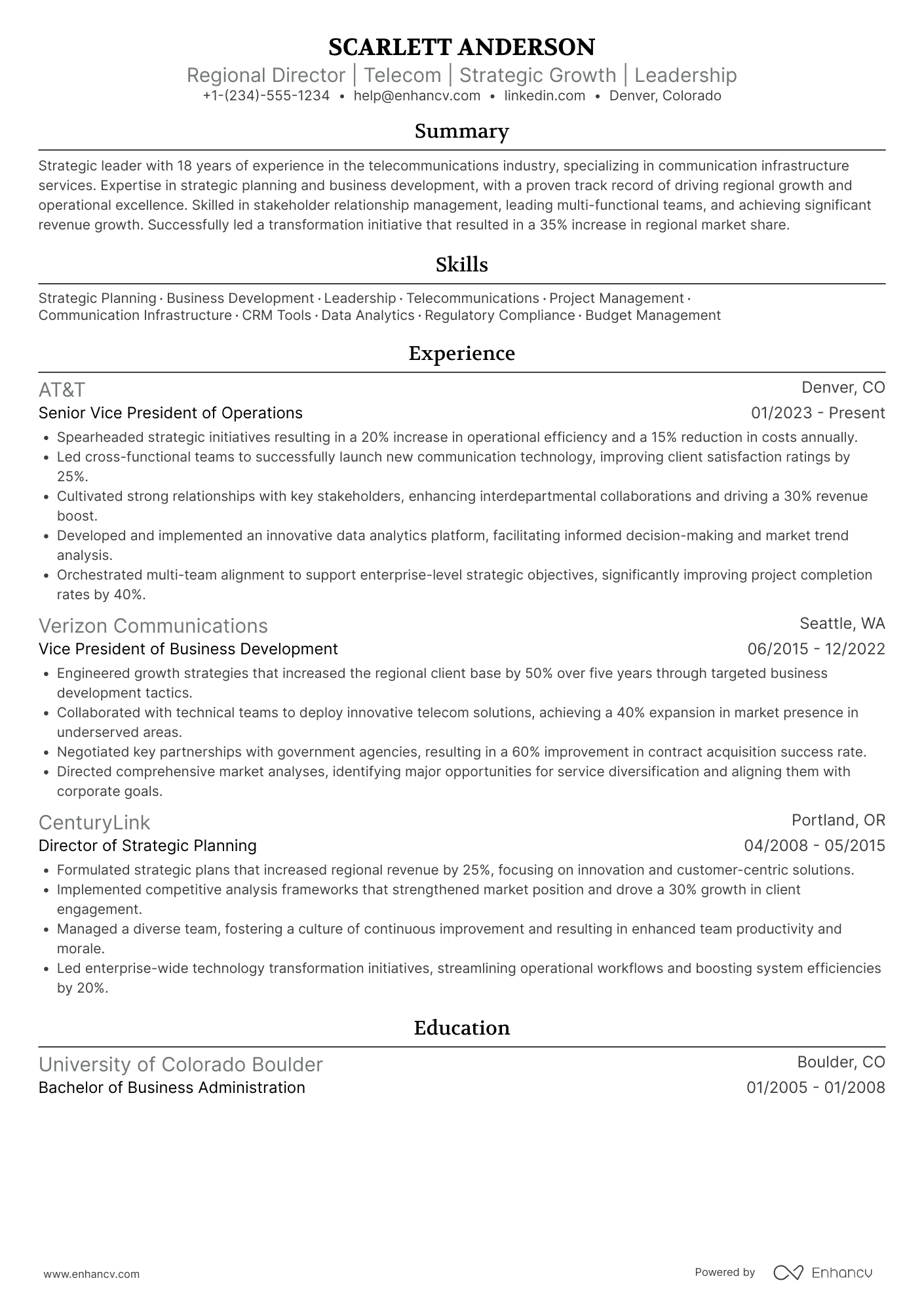 Regional Director resume example