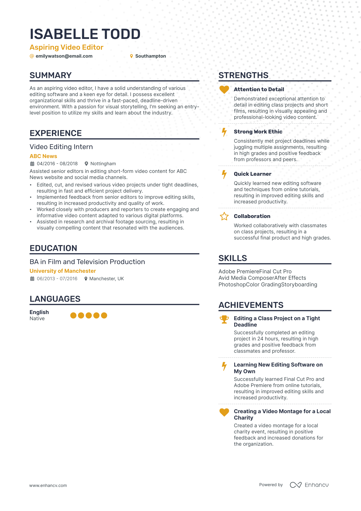 3 Video Editor CV Examples for 2024