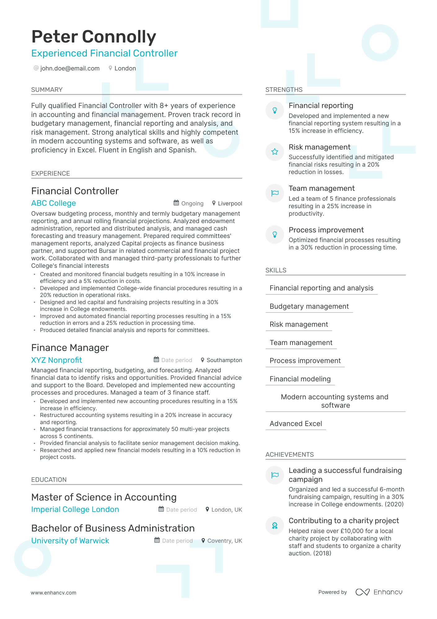 3 Financial Controller CV Examples For 2023   Image 