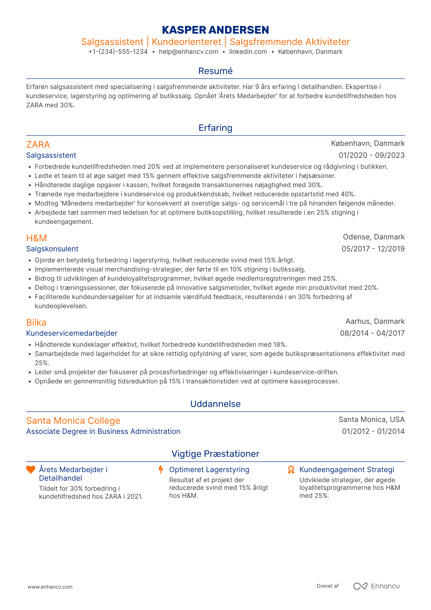 Salgsassistent CV