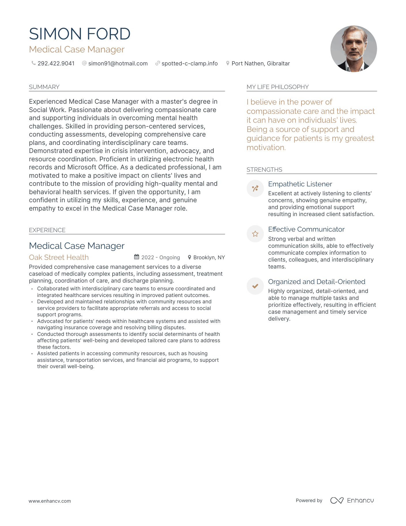 Medical Case Manager resume example