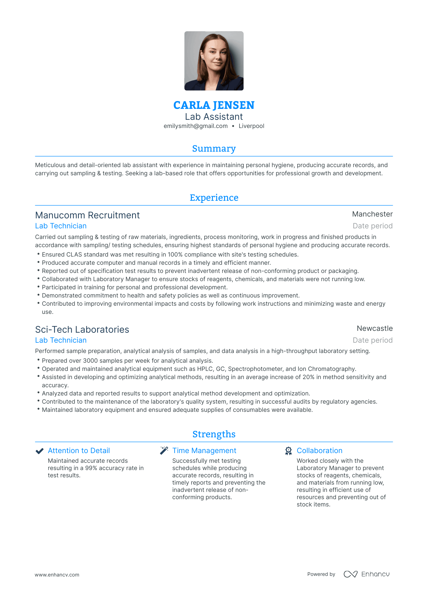 3 Lab Assistant CV Examples For 2023   Image 