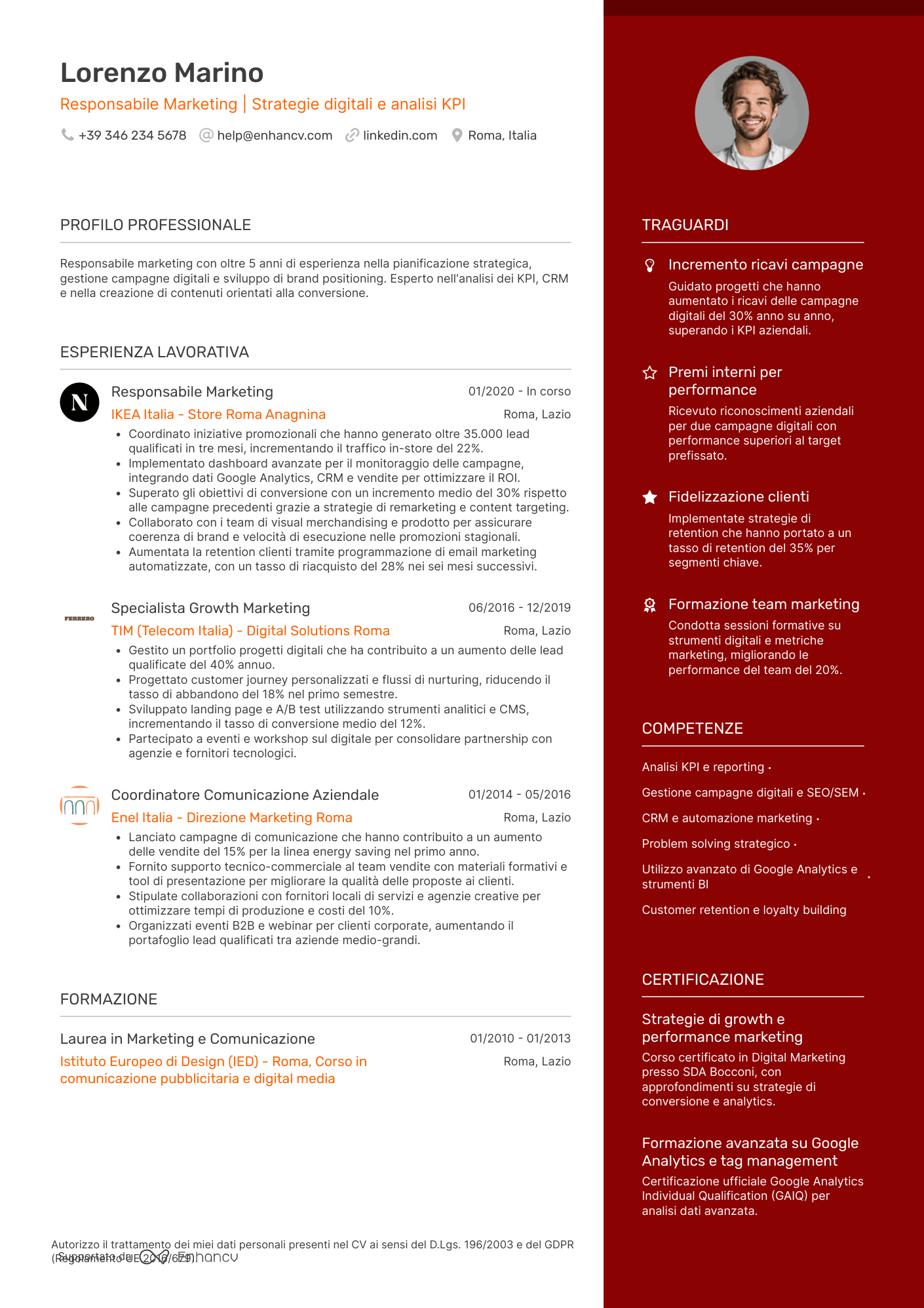 Elegante — Modelli di CV gratuiti