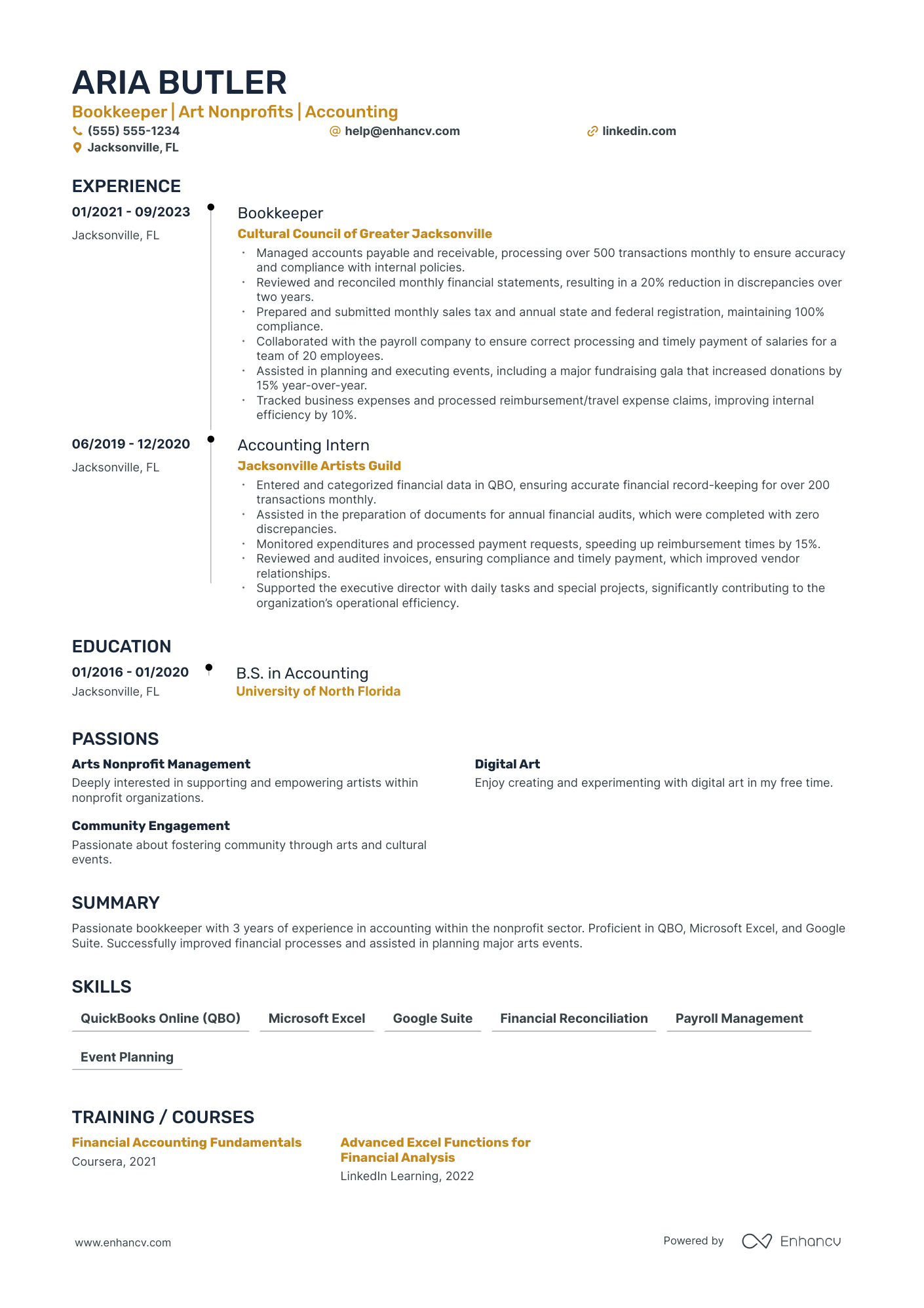 Small Business Bookkeeper Resume Example Resume Example