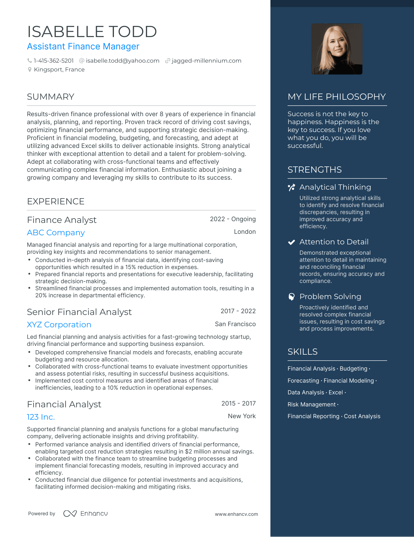 3 Assistant Finance Manager Resume Examples How To Guide For 2024   Image 