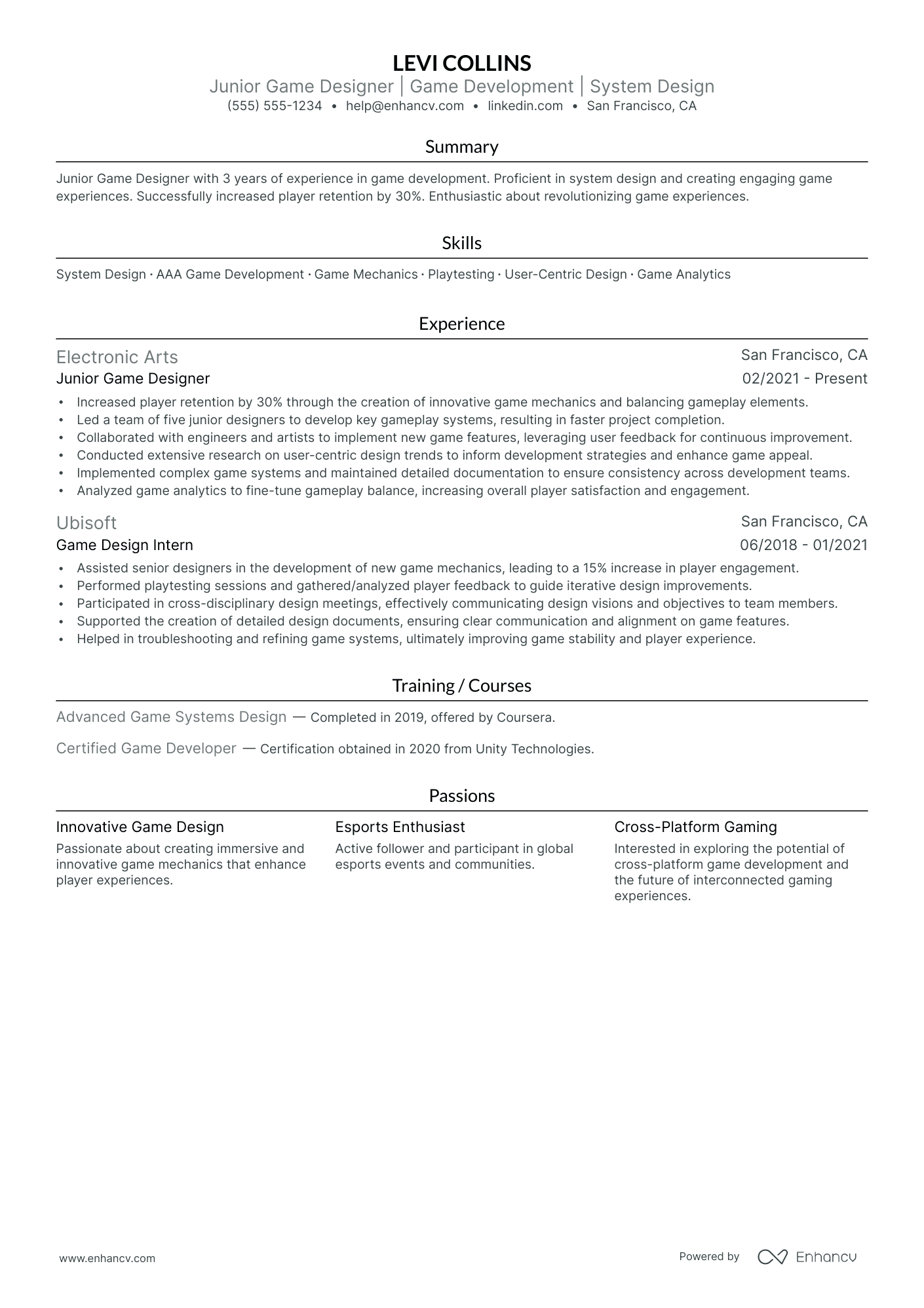 Java Game Developer Resume Example Resume Example