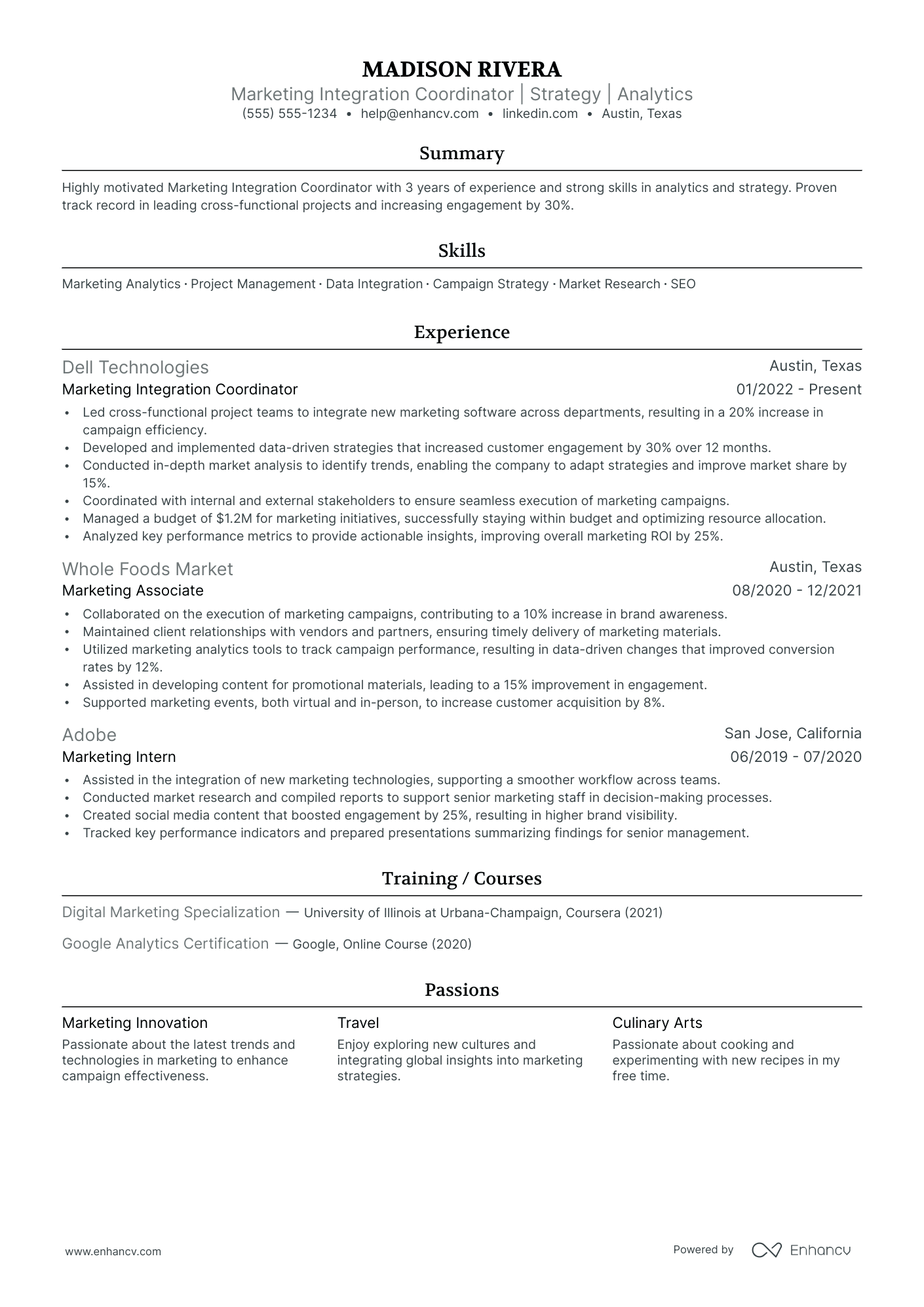 Project Coordinator resume example