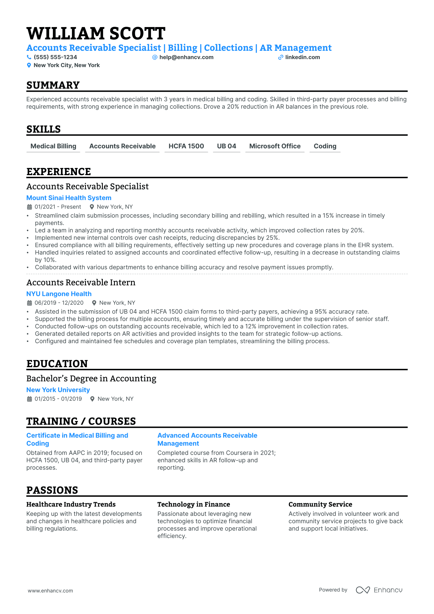 Accounts Receivable Team Leader resume example