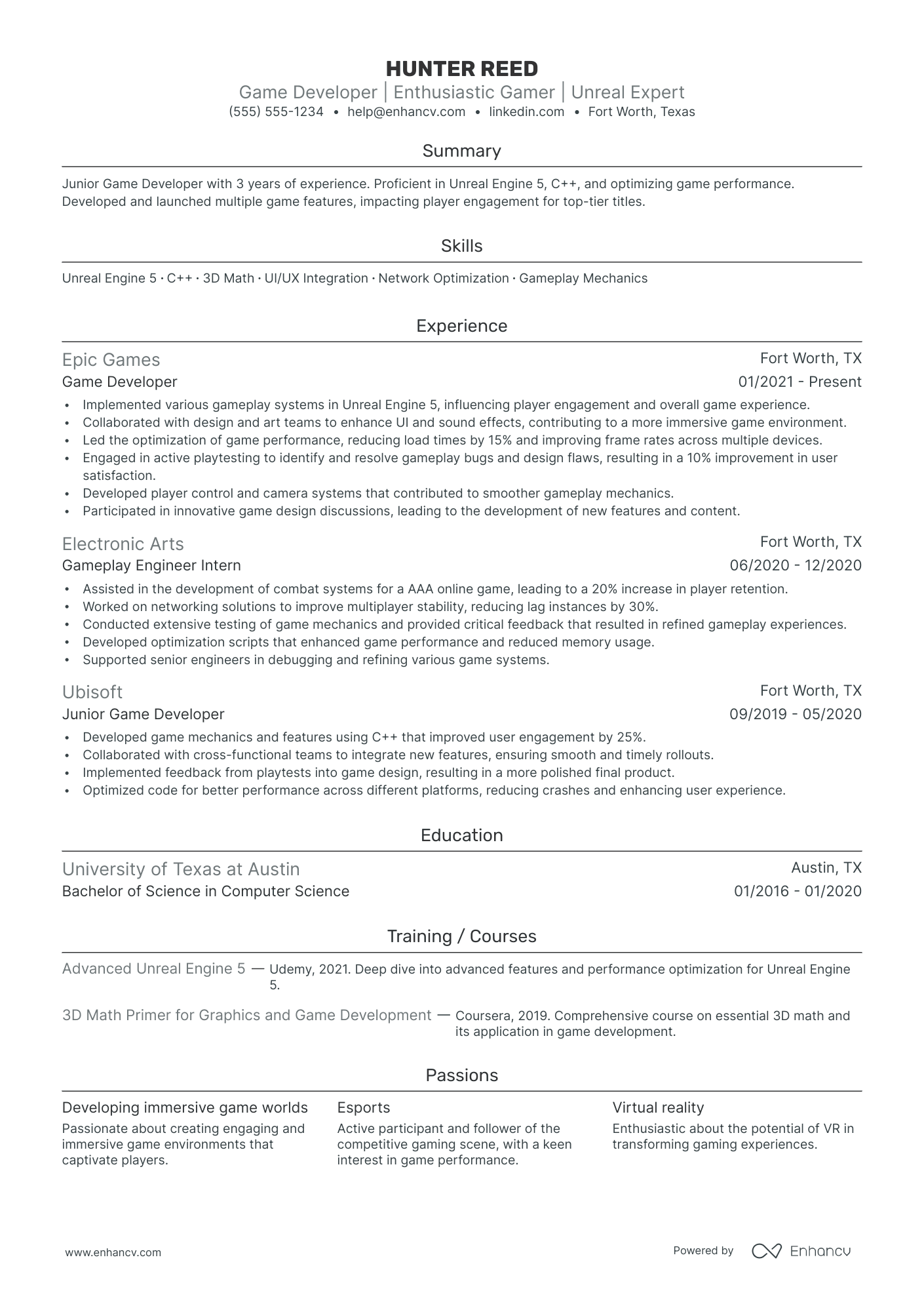 Mobile Game Developer  Resume Example Resume Example