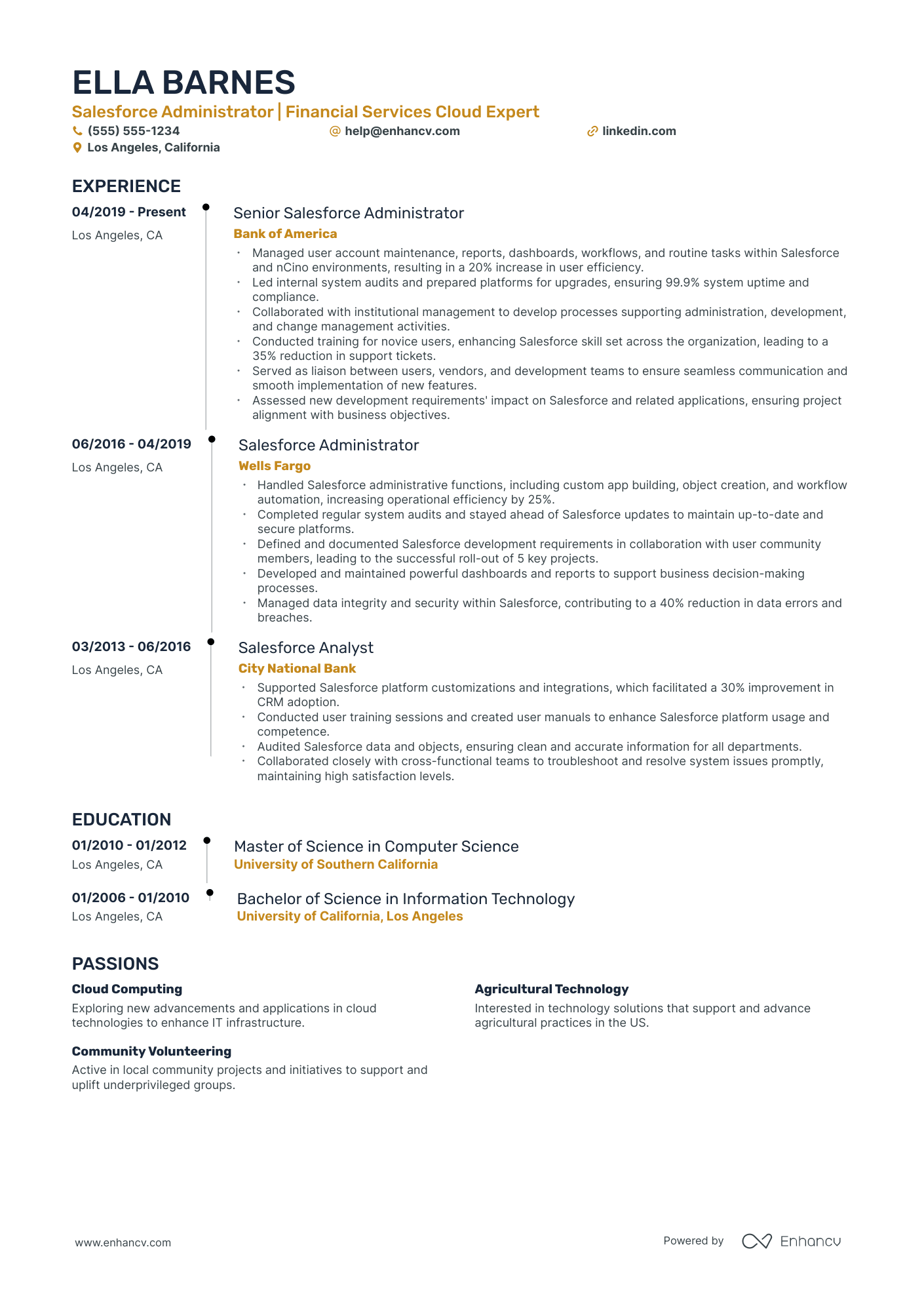 Junior Salesforce Consultant resume example