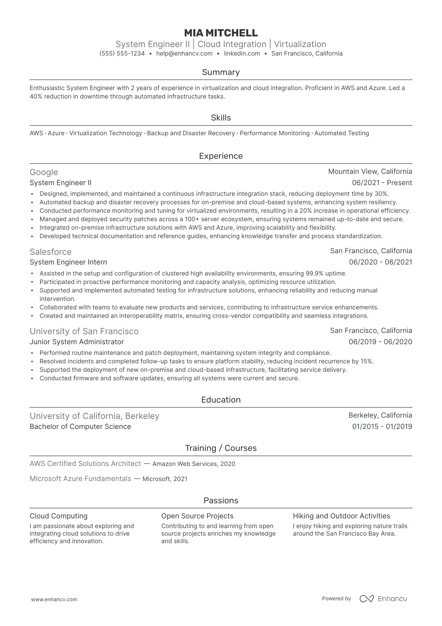 Software Systems Engineer resume example