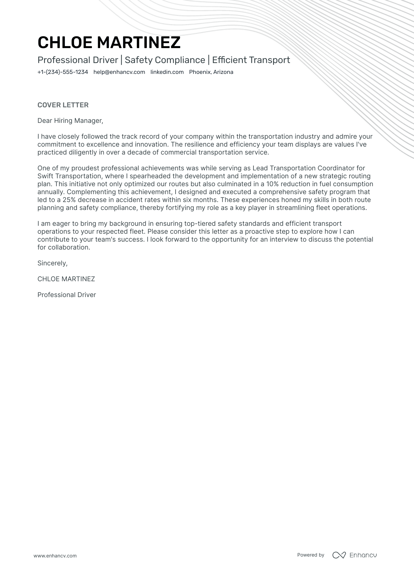 School Bus Driver cover letter