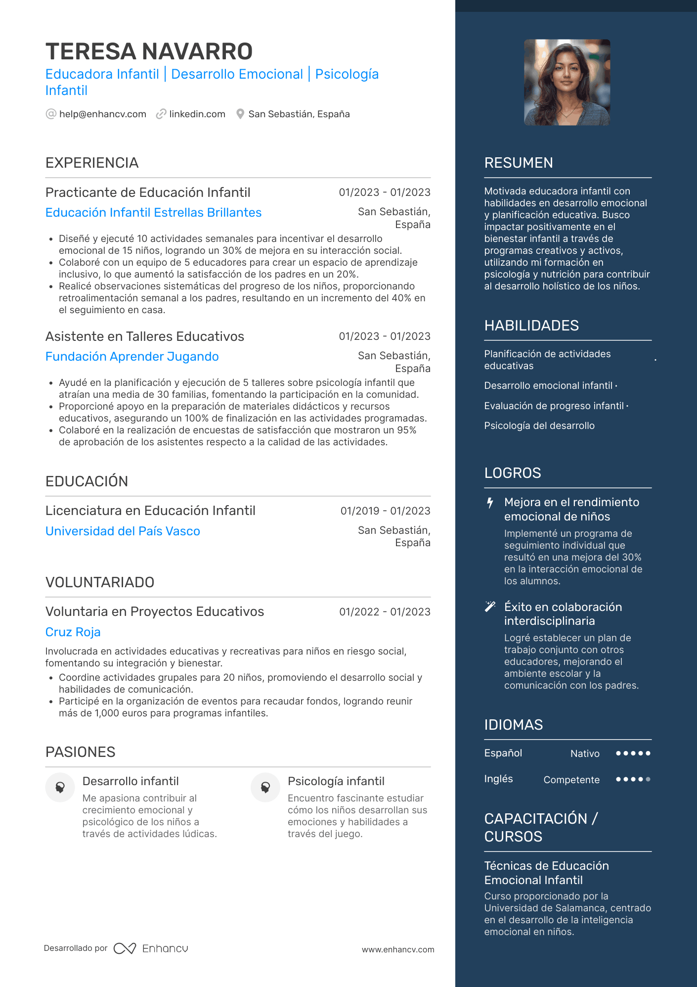 educadora infantil CV