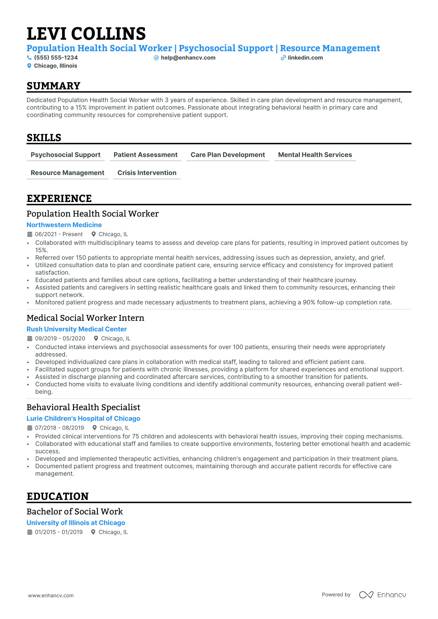 Substance Abuse Social Worker resume example