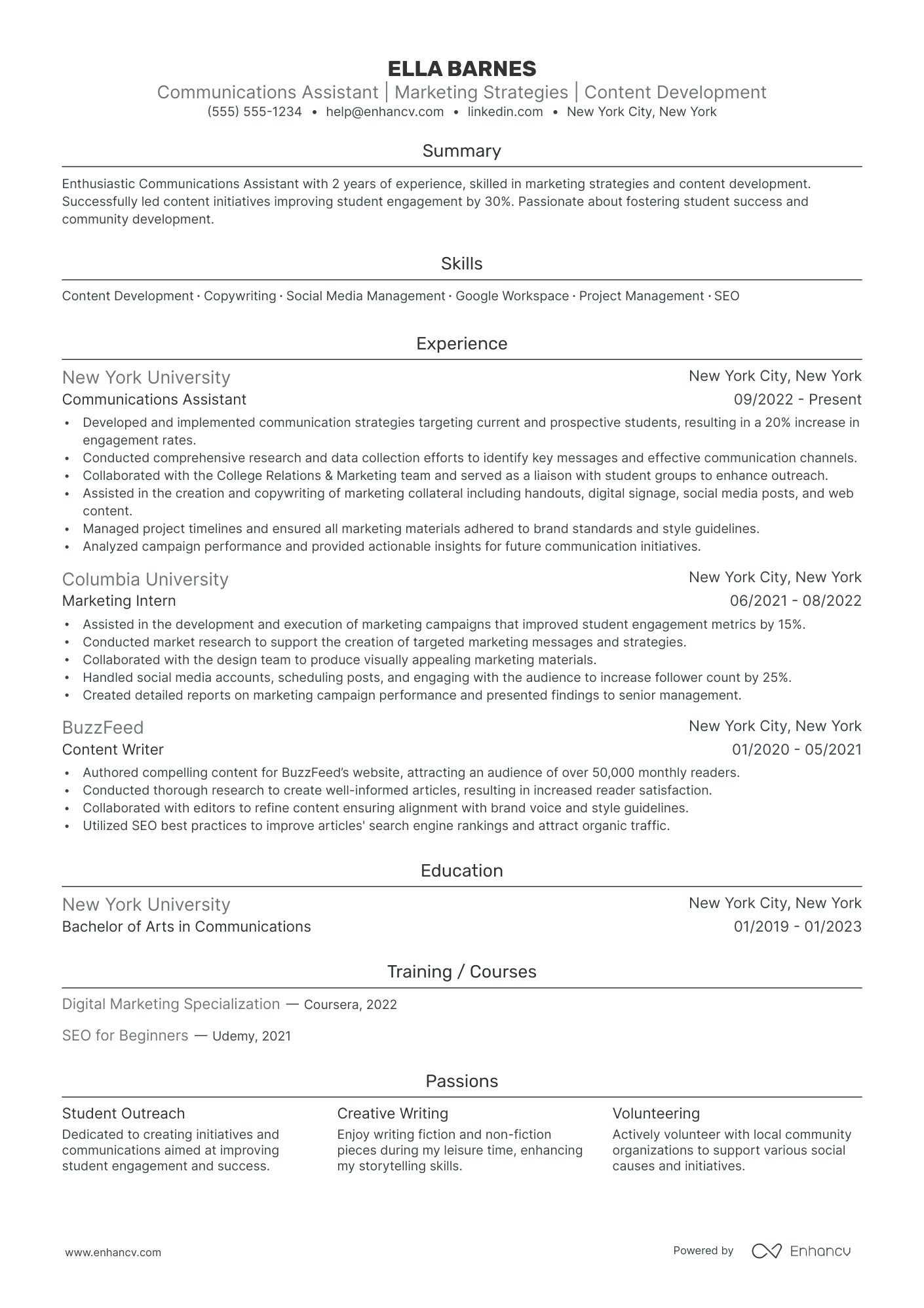 Communications Assistant Resume Example Resume Example