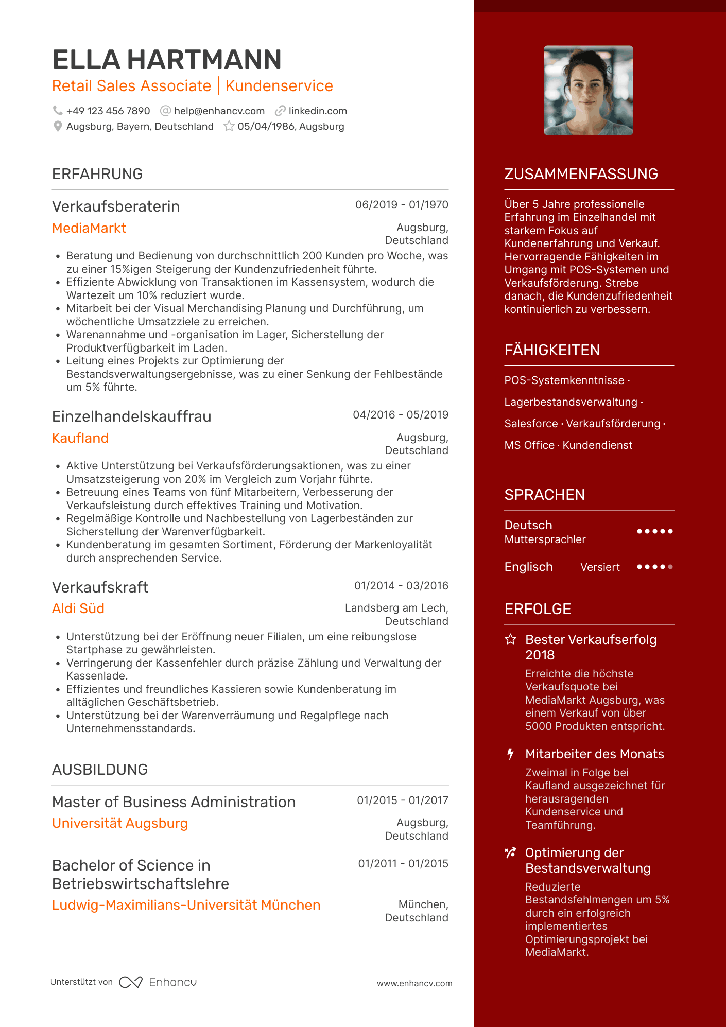 Einzelhandel CV