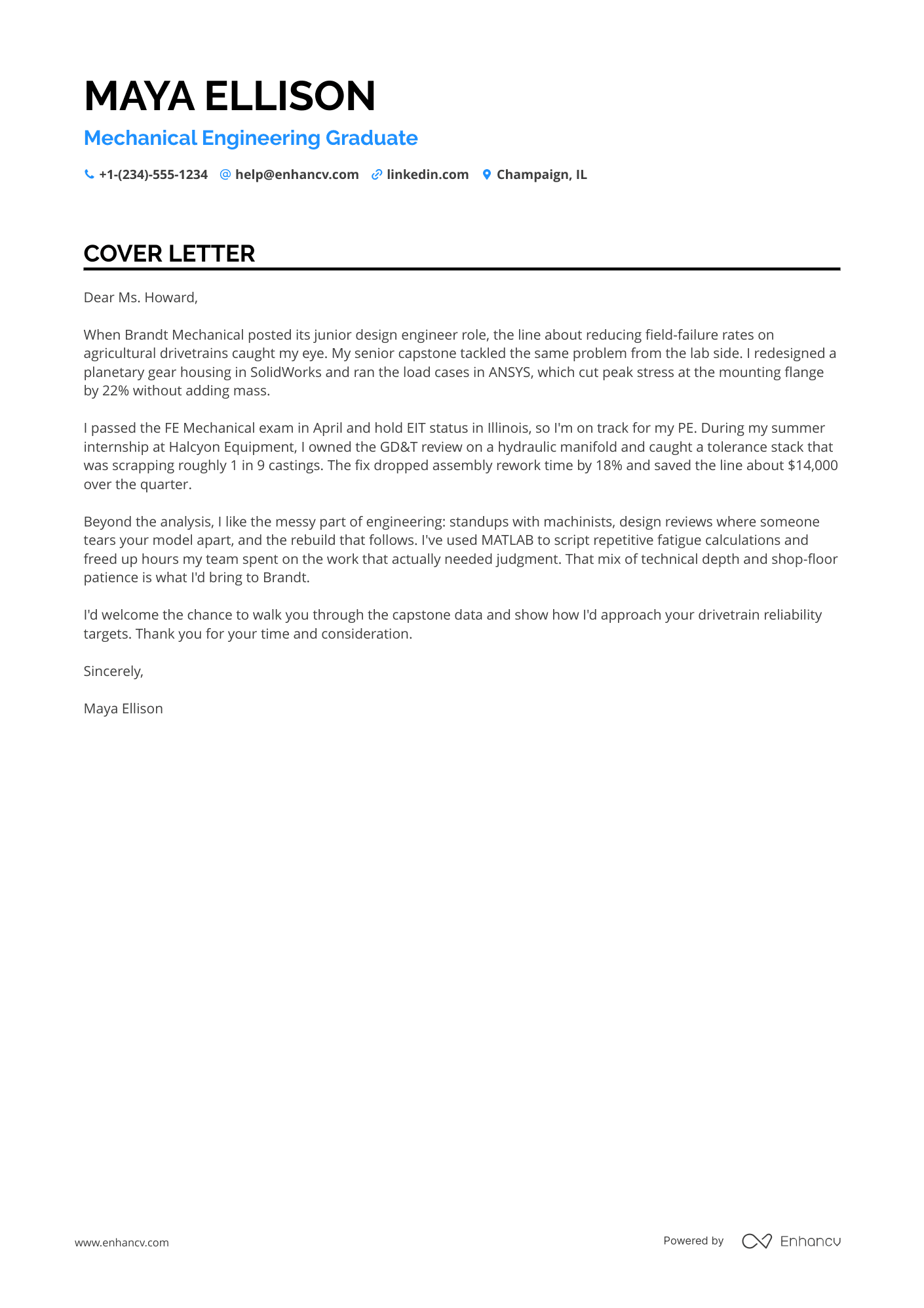 Engineering cover letter
