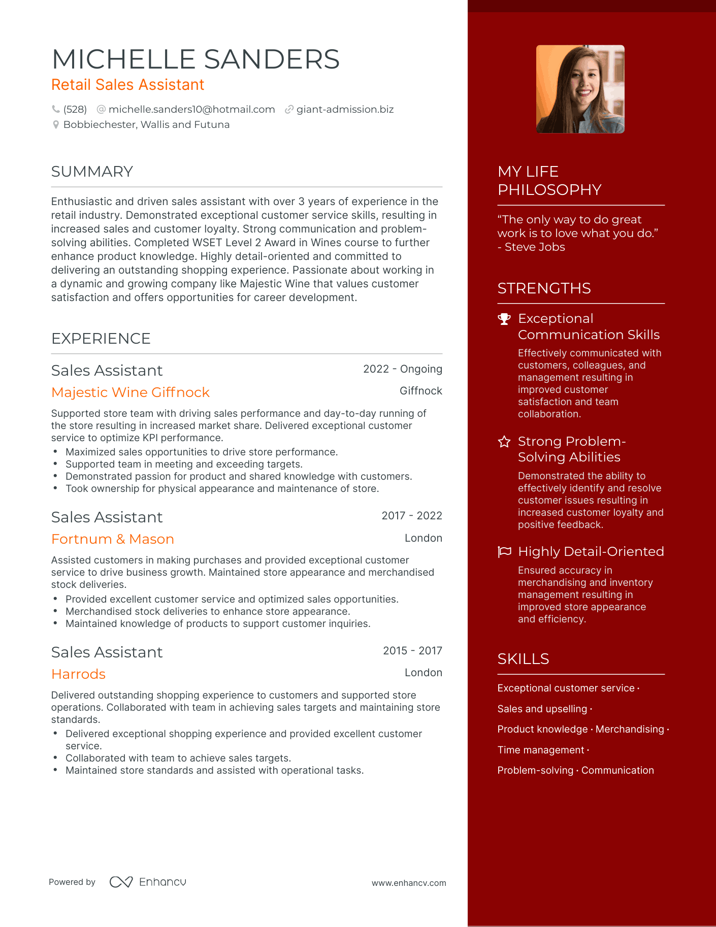 Retail Sales Assistant Resume Examples How To Guide For