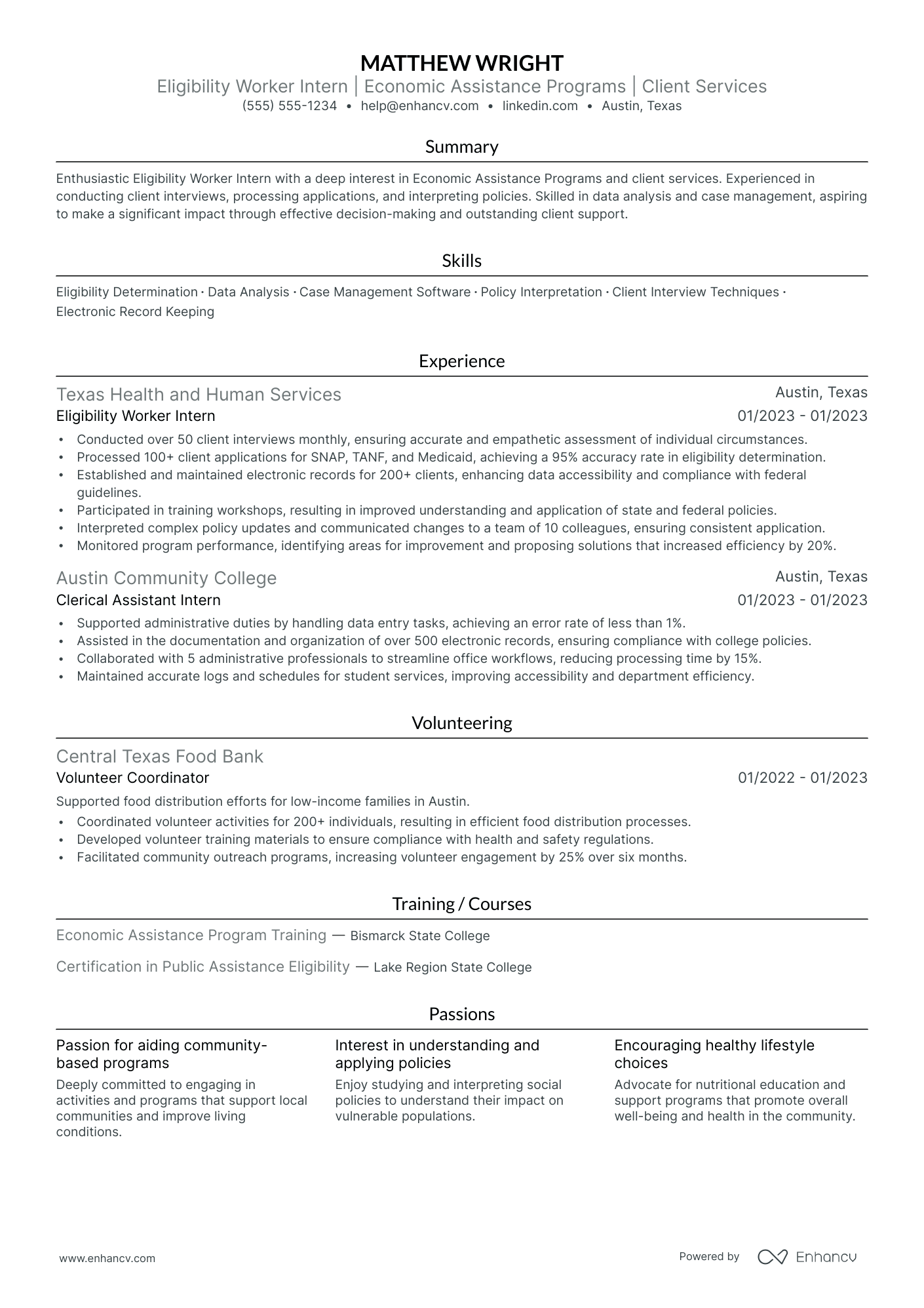 Entry-Level Eligibility Worker Resume Example Resume Example