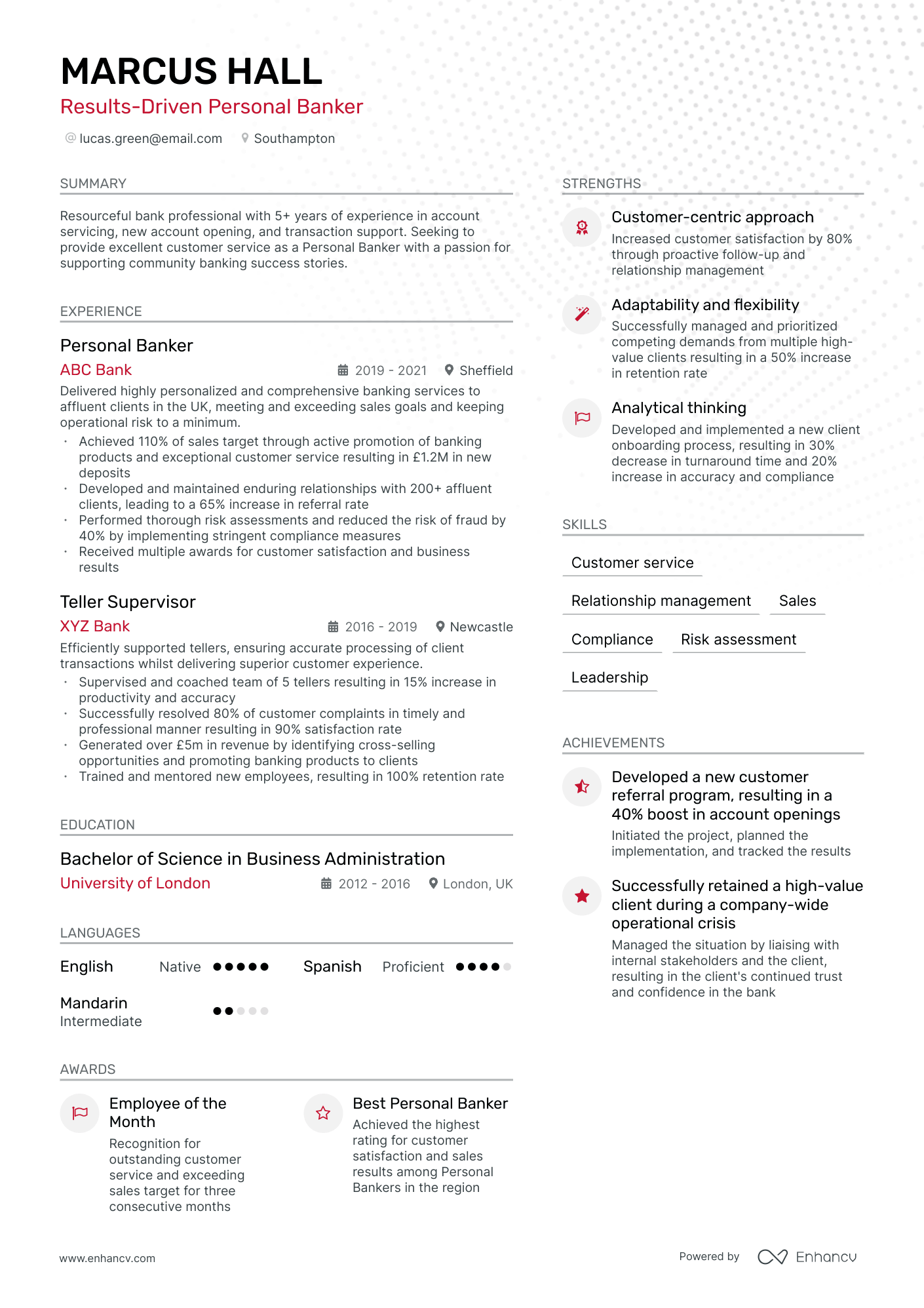 3 Personal Banker CV Examples For 2024   Image 