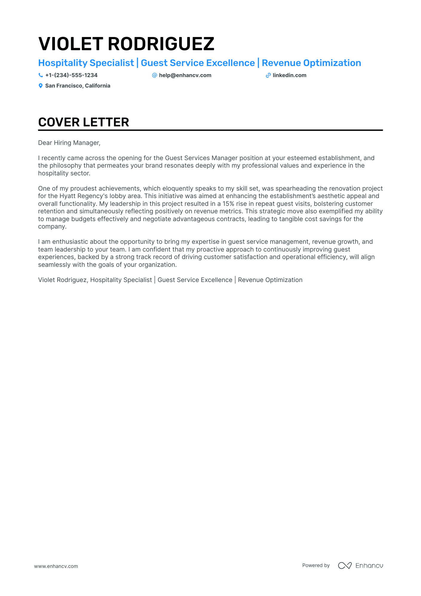 Reservation Sales Agent cover letter