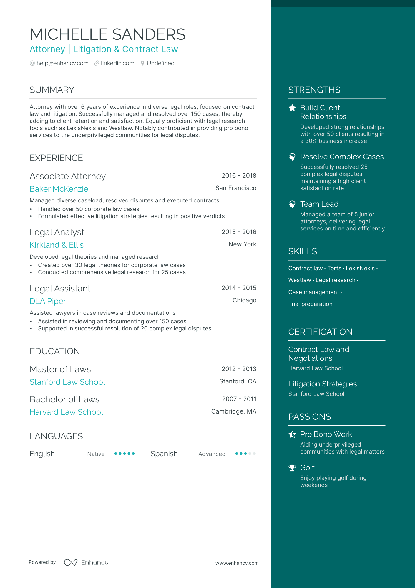 Entry Level Attorney resume example