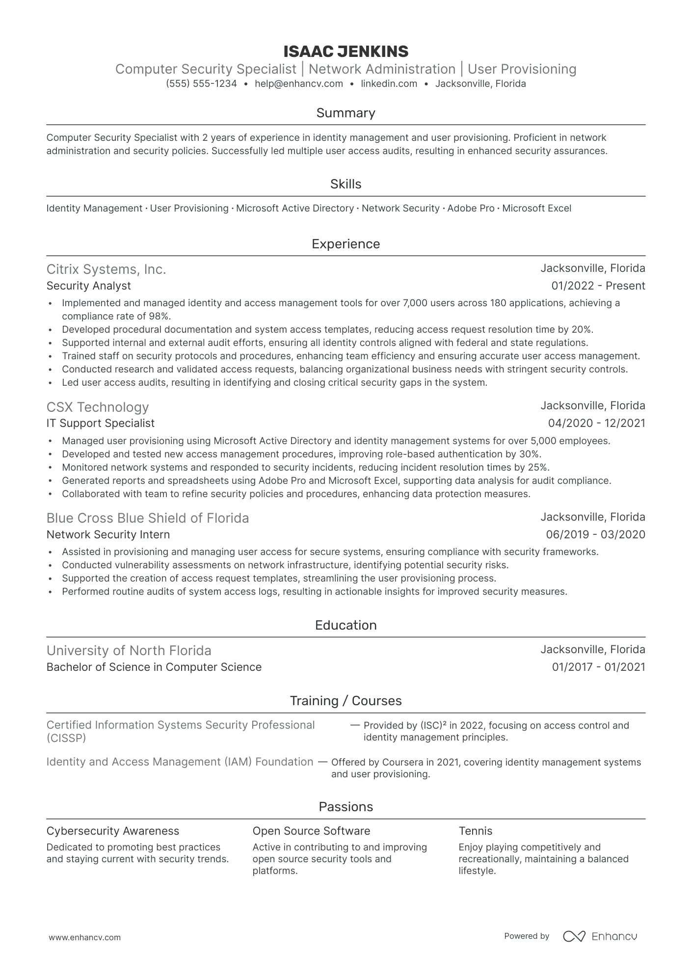 Cybersecurity Specialist resume example